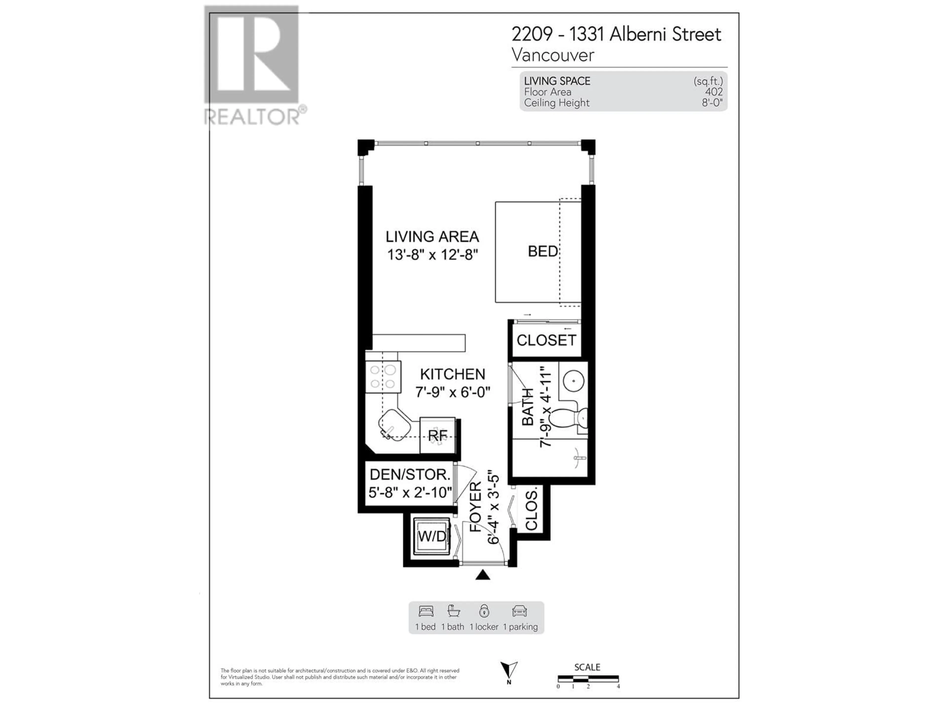 Floor plan for 2209 - 1331 ALBERNI STREET, Vancouver British Columbia V6E4S1