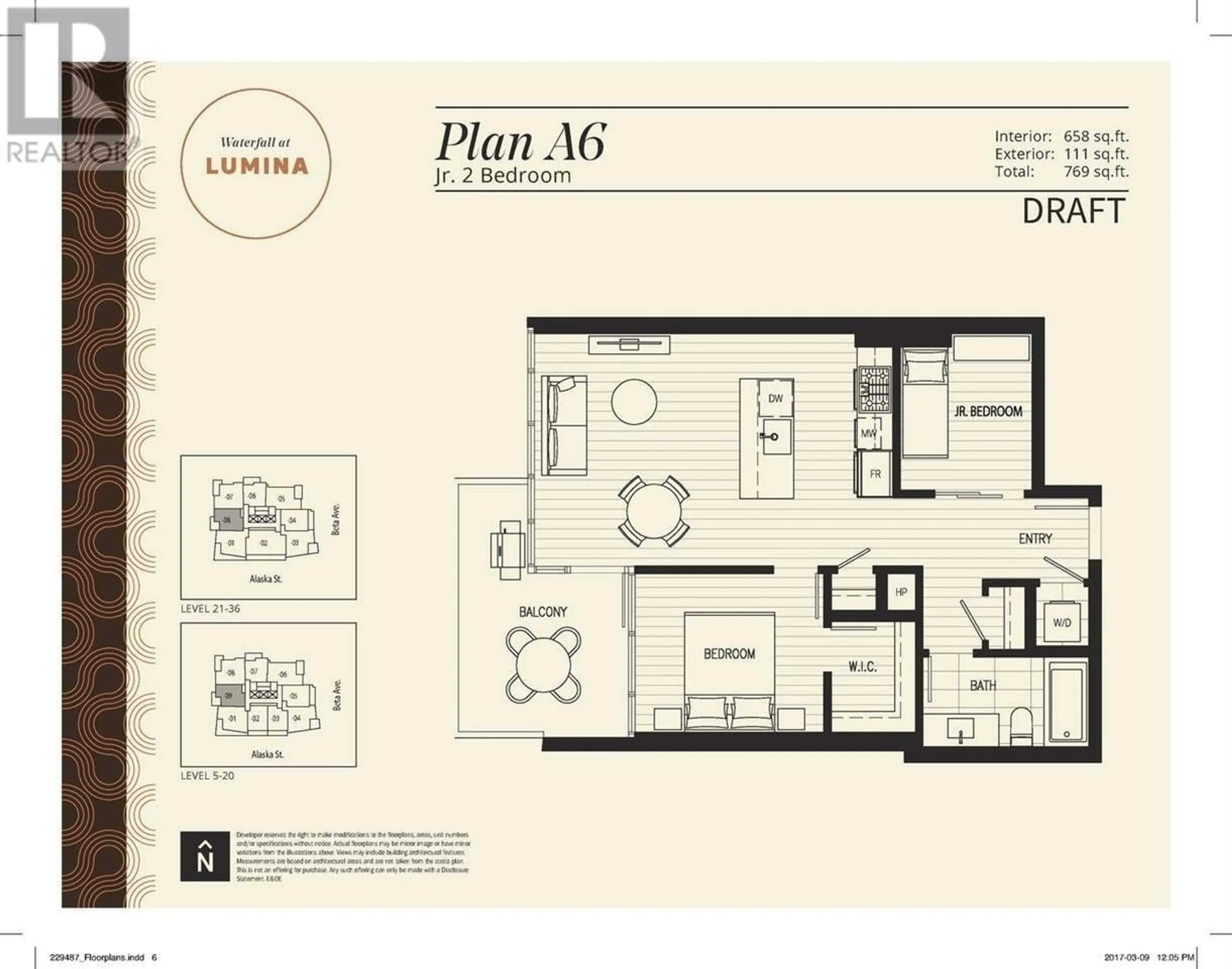 Floor plan for 909 - 2311 BETA AVENUE, Burnaby British Columbia V5C0M1