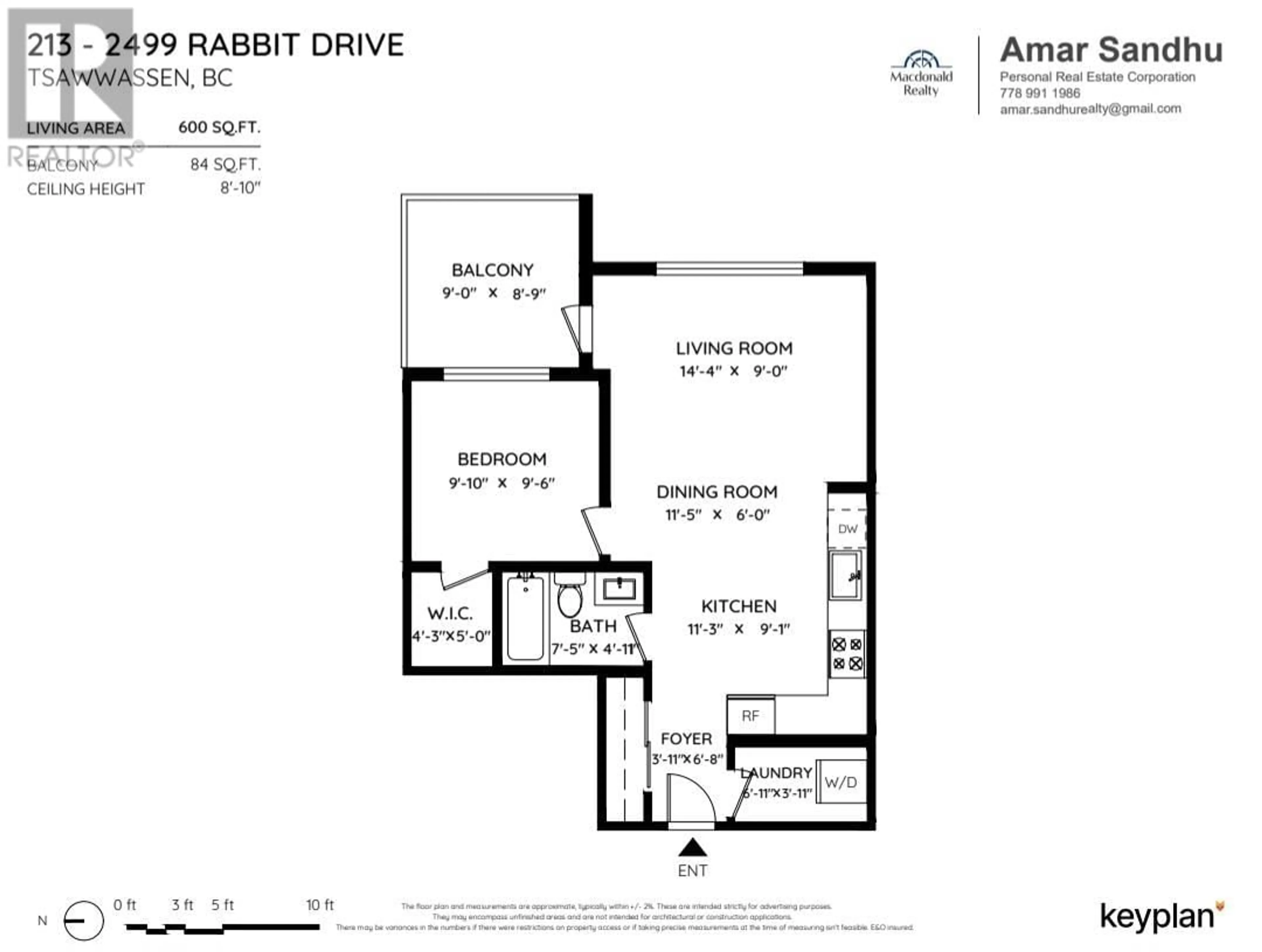 Floor plan for 213 - 2499 RABBIT DRIVE, Tsawwassen British Columbia V4M0G4