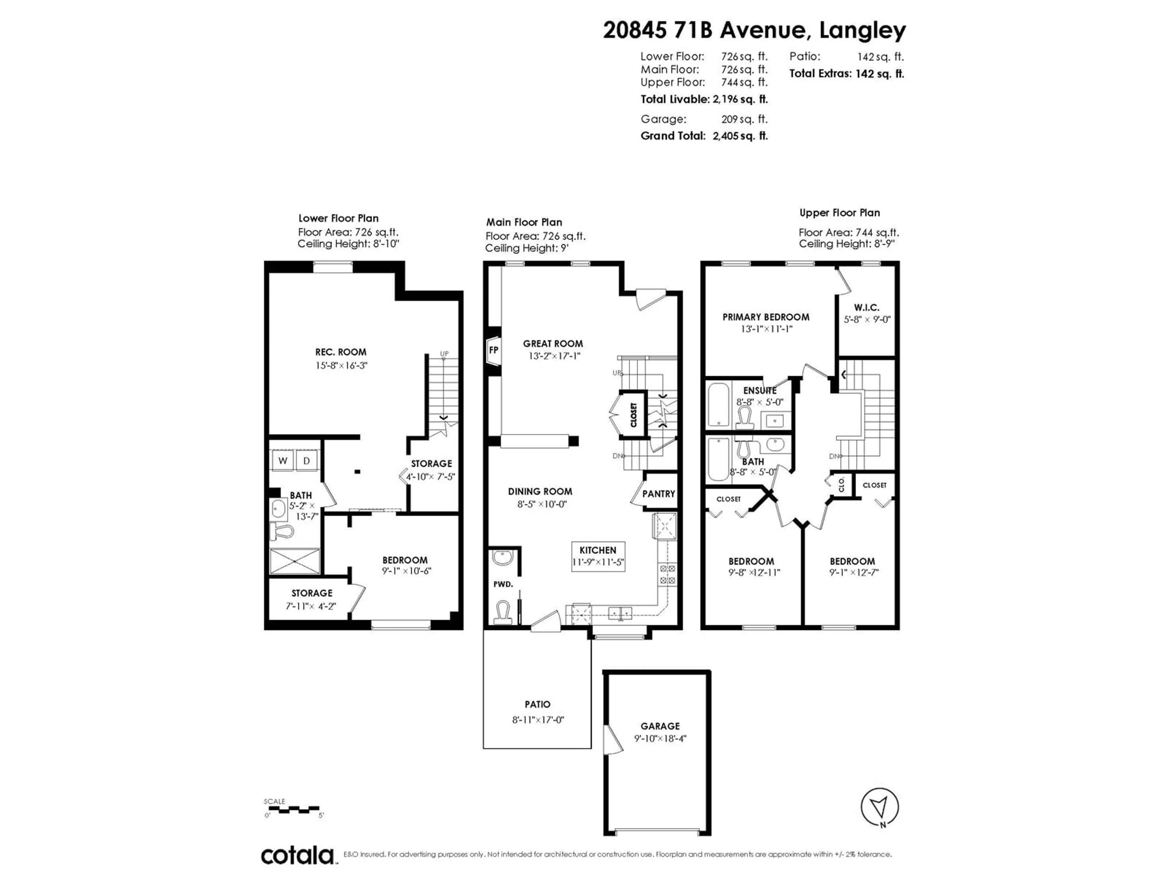 Floor plan for 20845 71B, Langley British Columbia V2Y0J1