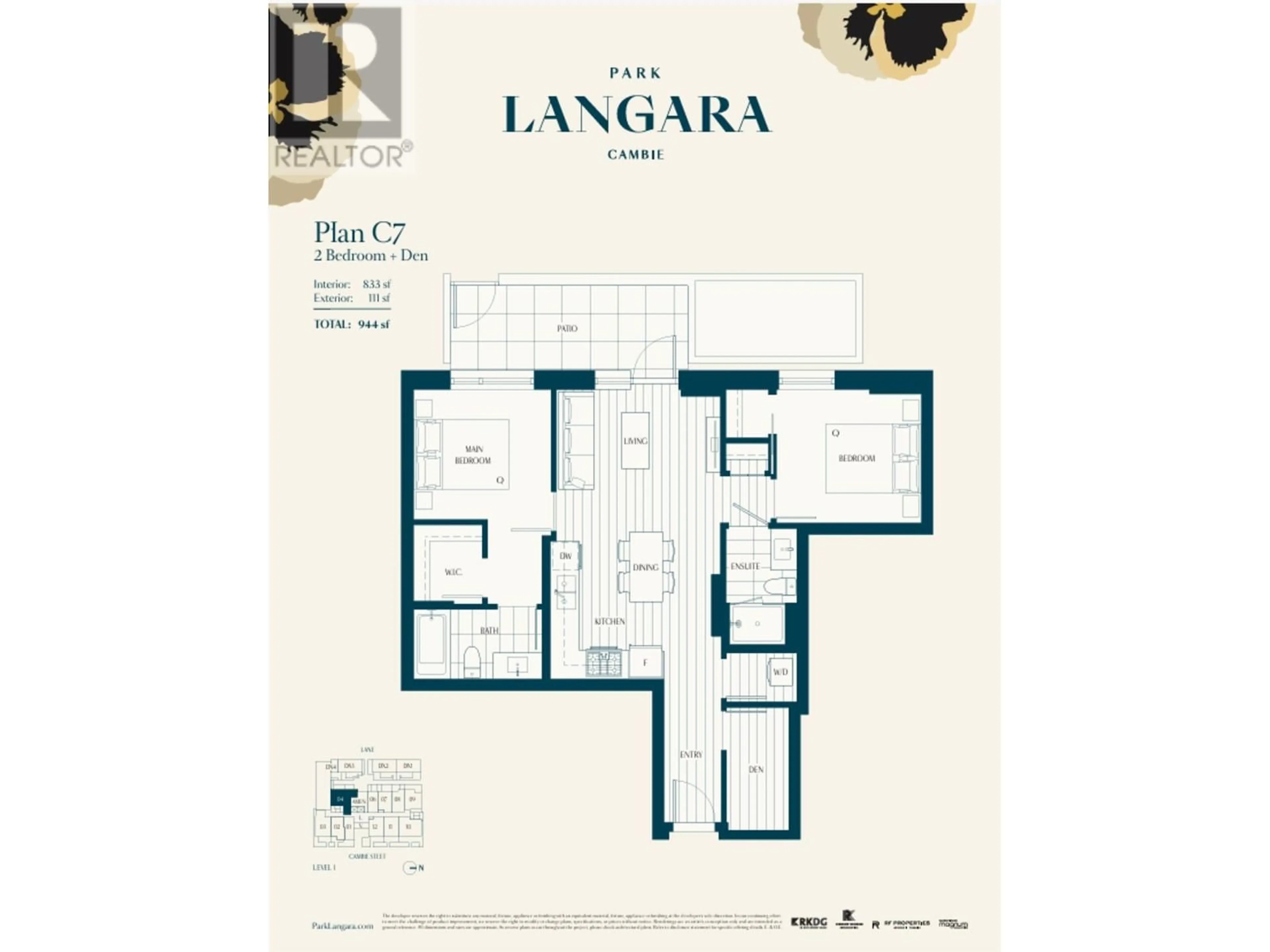 Floor plan for 104 - 6859 CAMBIE STREET, Vancouver British Columbia V6P0M4