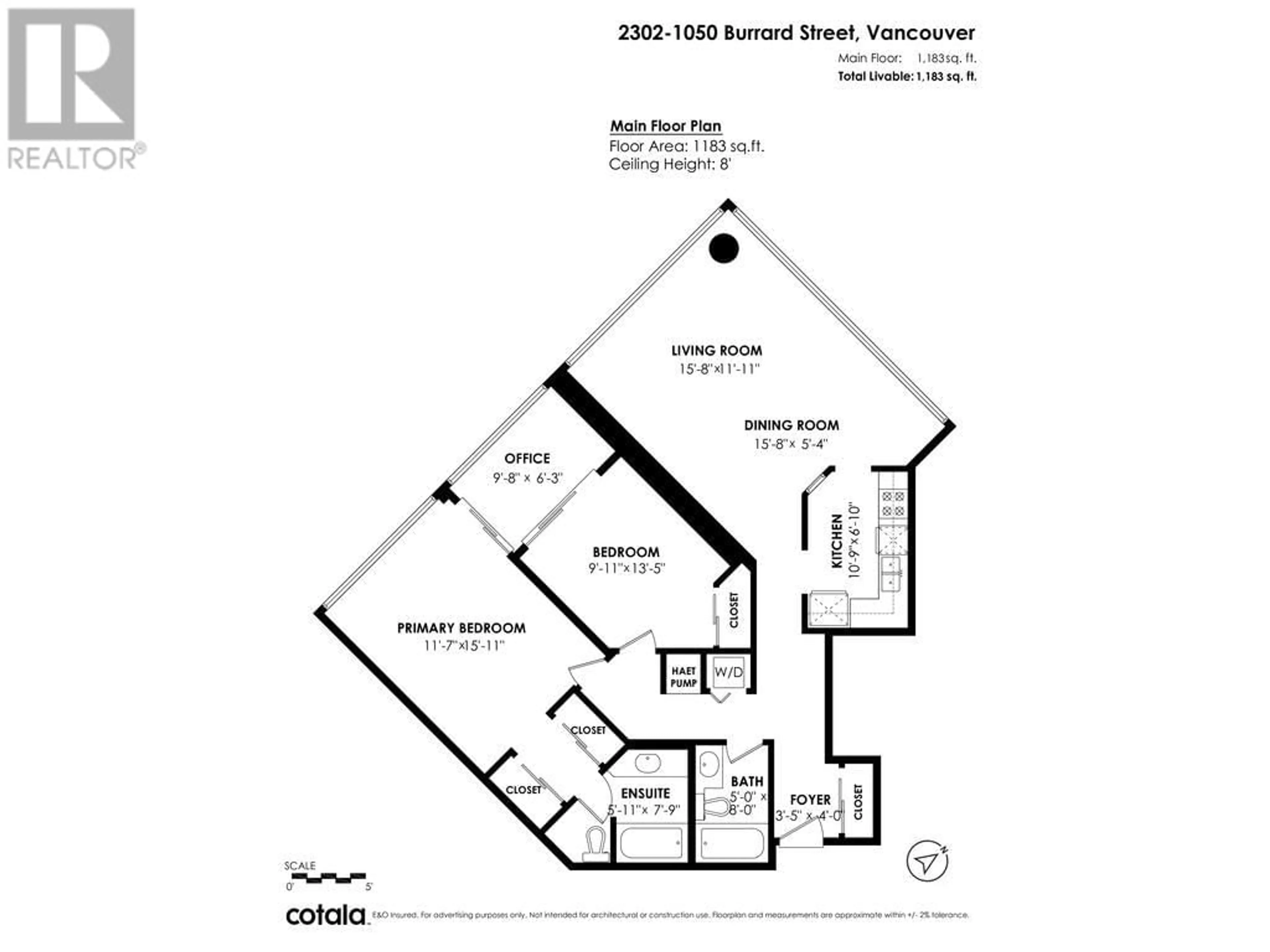 Floor plan for 2302 - 1050 BURRARD STREET, Vancouver British Columbia V6Z2S3