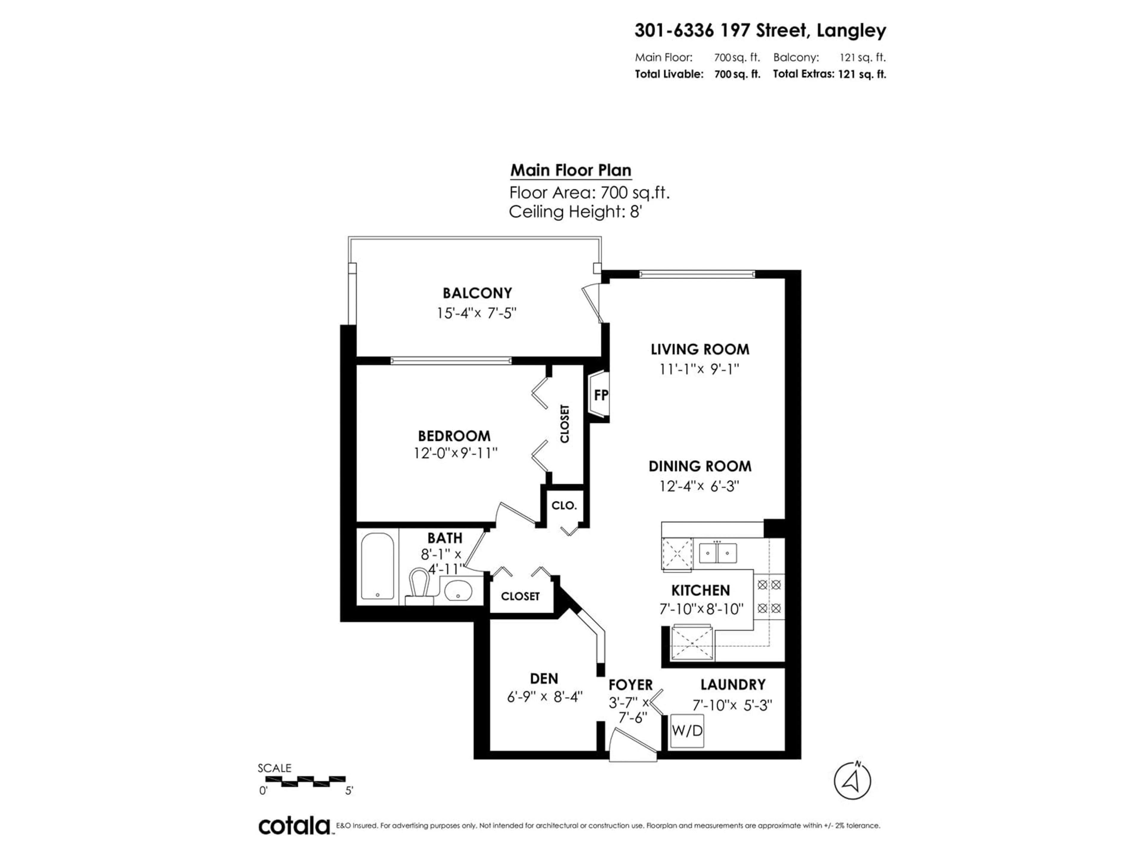 Floor plan for 301 - 6336 197, Langley British Columbia V2Y2T2