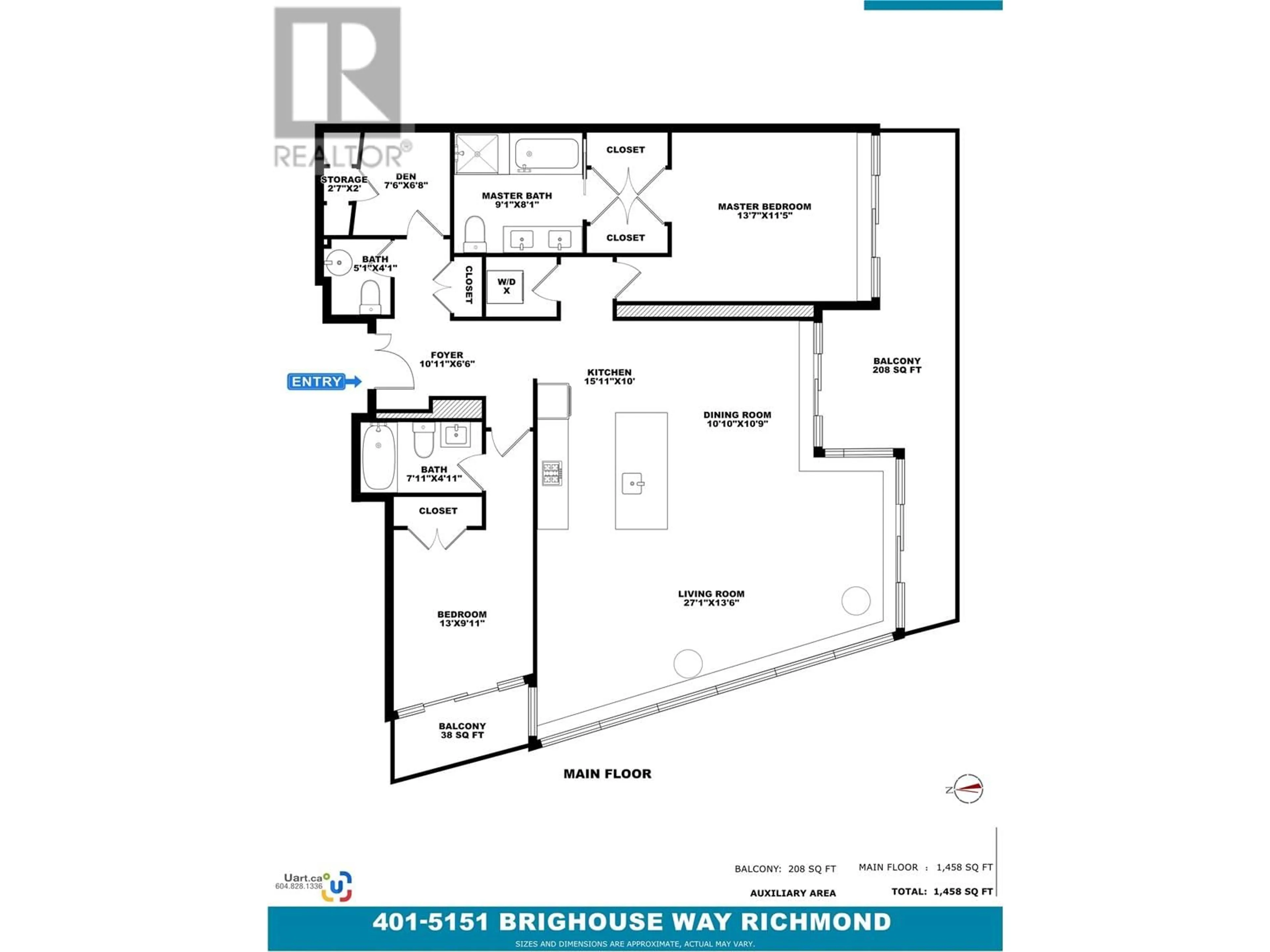 Floor plan for 401 - 5151 BRIGHOUSE WAY, Richmond British Columbia V7C0A6