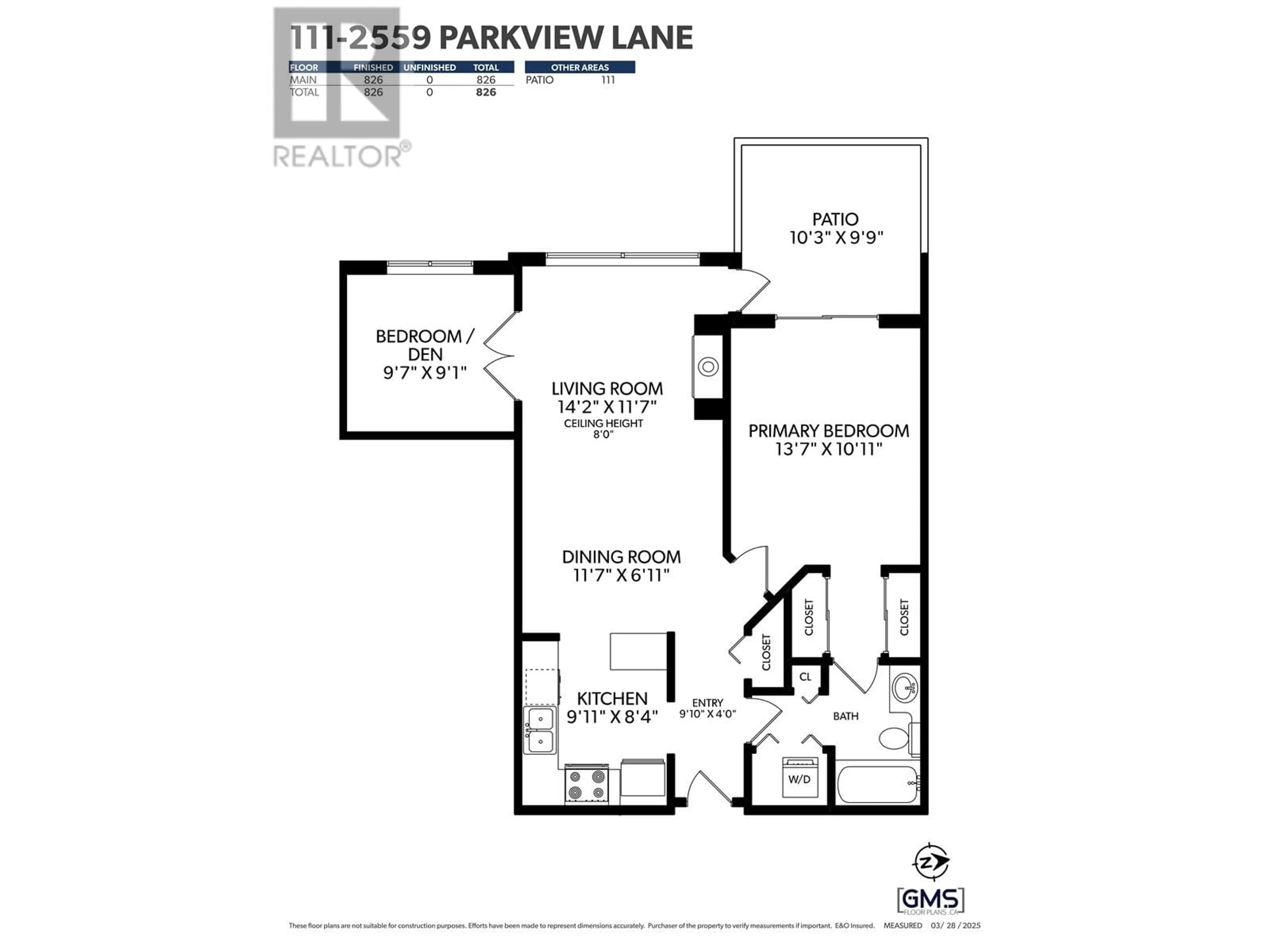 Floor plan for 111 - 2559 PARKVIEW LANE, Port Coquitlam British Columbia V3C6M1
