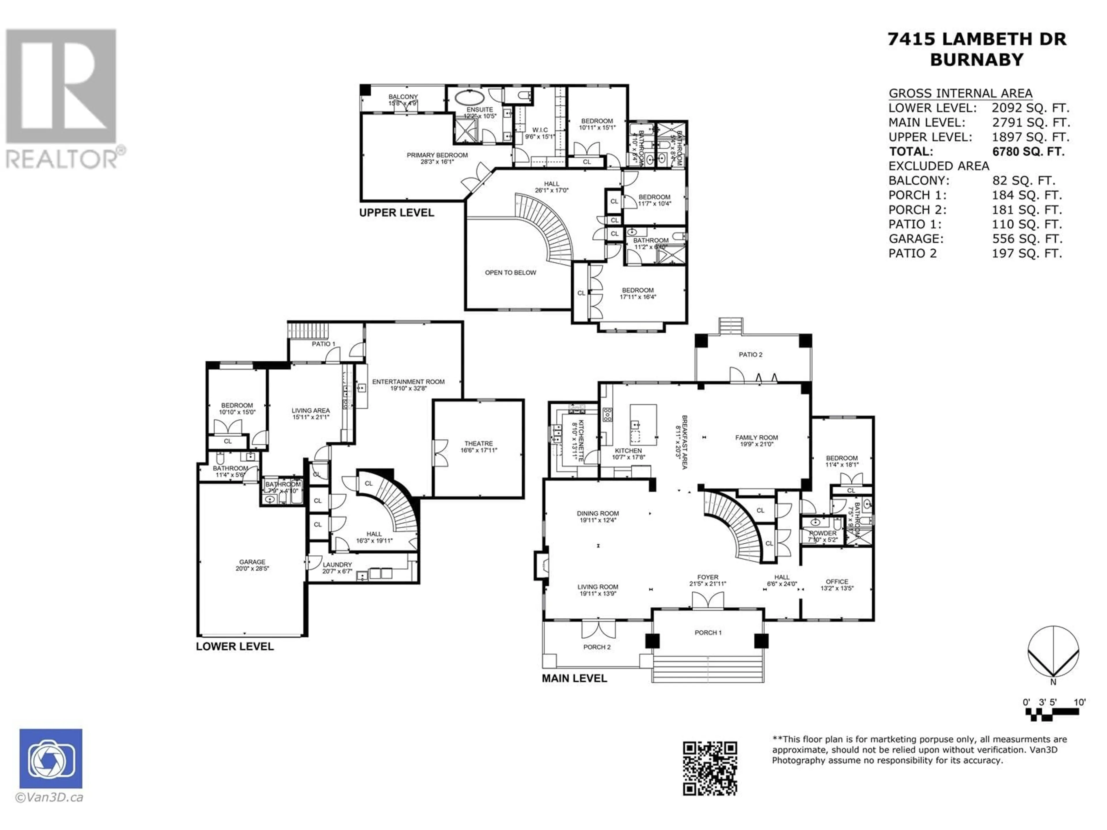 Floor plan for 7415 LAMBETH DRIVE, Burnaby British Columbia V5E4B4