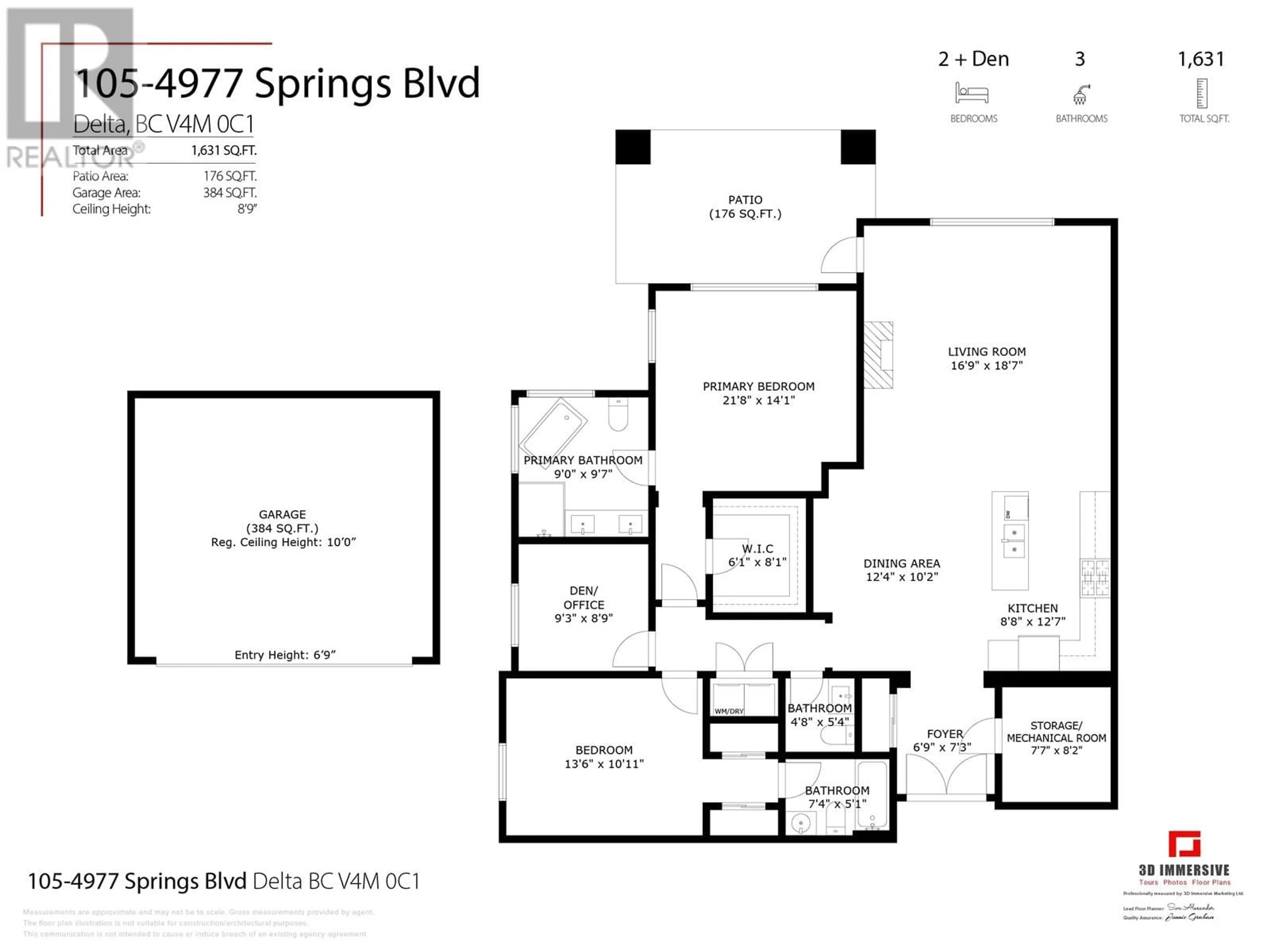 Floor plan for 105 - 4977 SPRINGS BOULEVARD, Tsawwassen British Columbia V4M0C1
