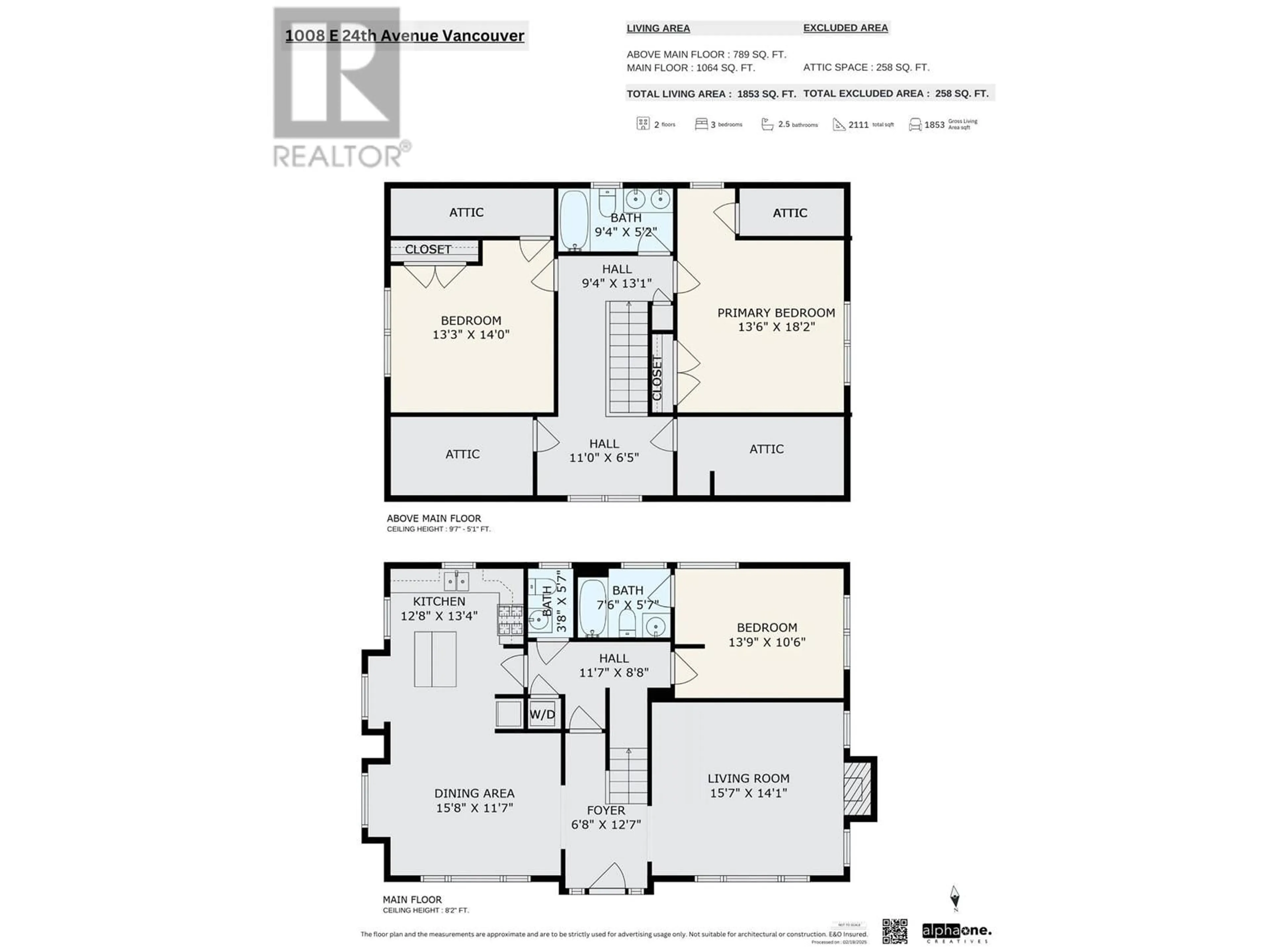 Floor plan for 1008 24TH AVENUE, Vancouver British Columbia V5V2B1