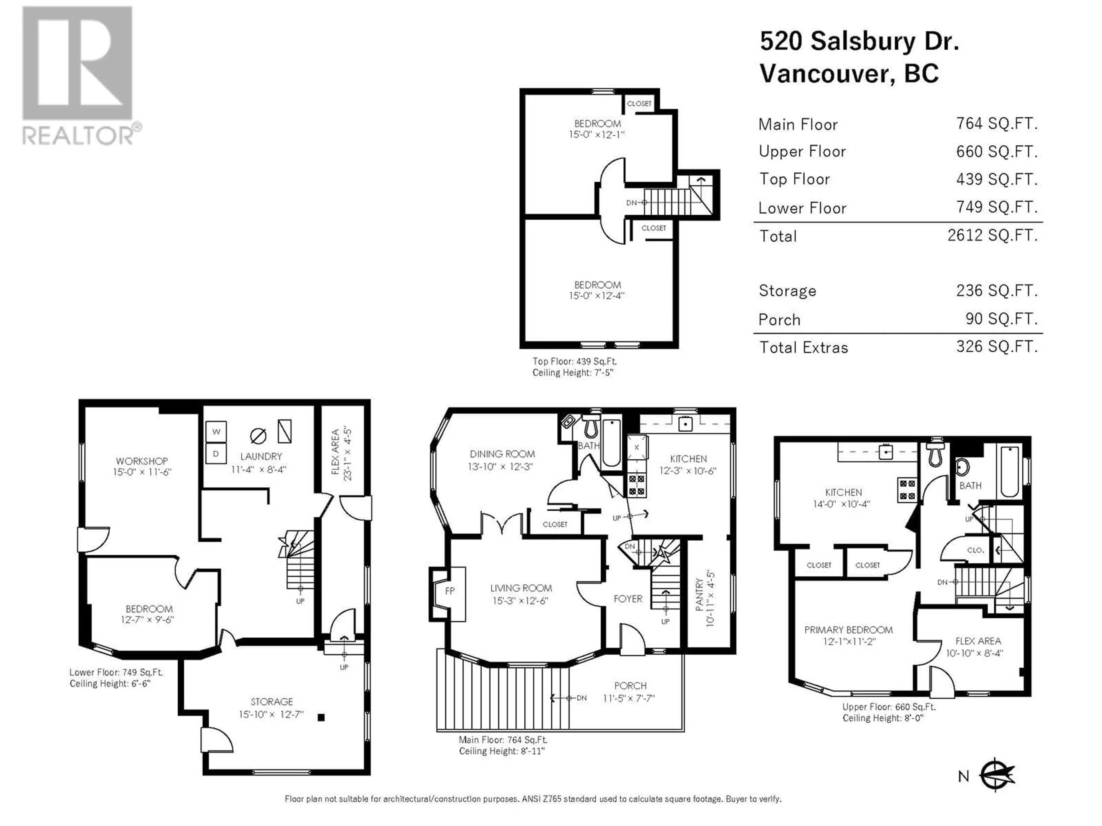 Floor plan for 520 SALSBURY DRIVE, Vancouver British Columbia V5L3Z7