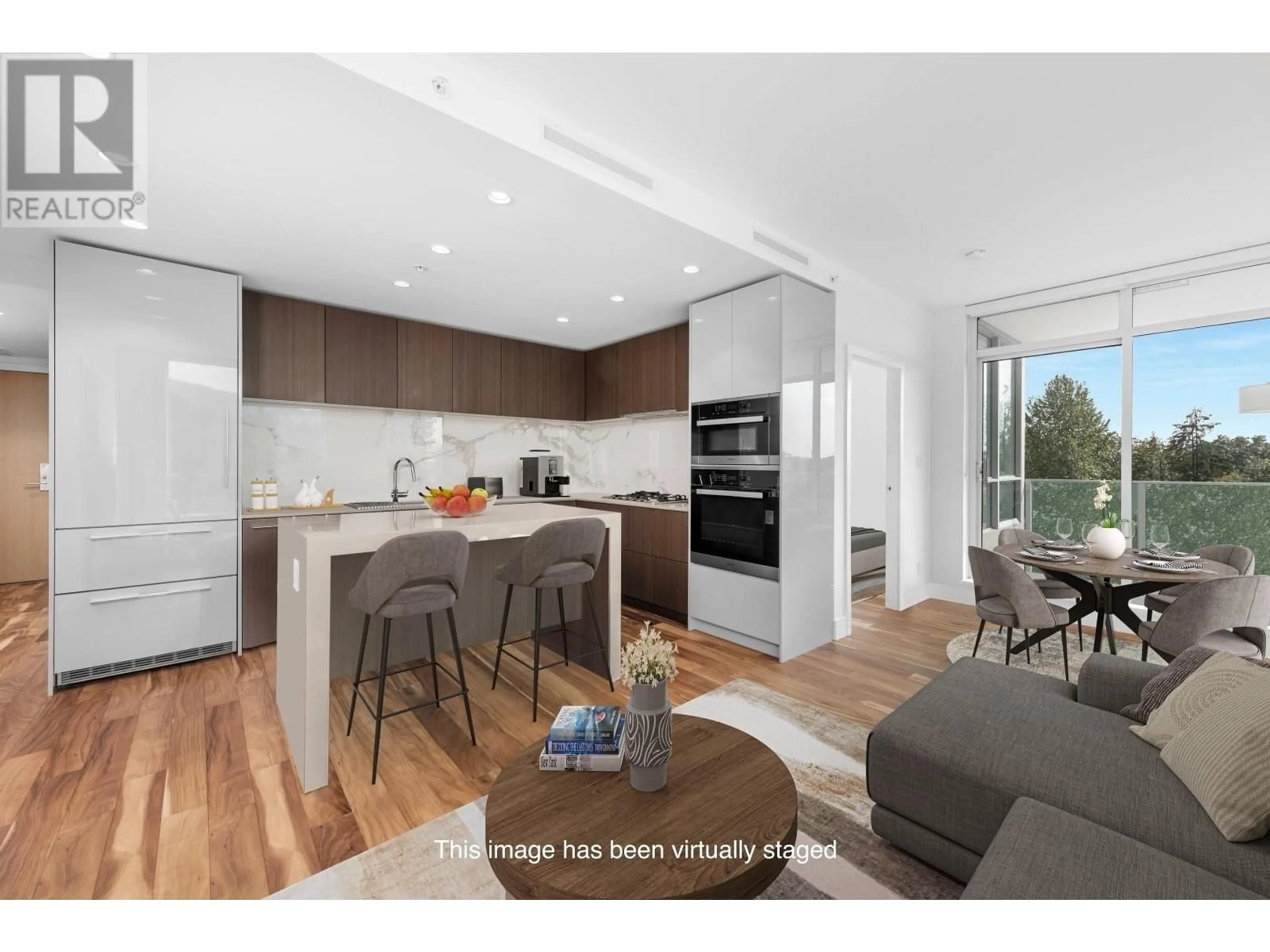 Open concept kitchen, wood/laminate floor for 606 - 1632 LIONS GATE LANE, North Vancouver British Columbia V7P0E2