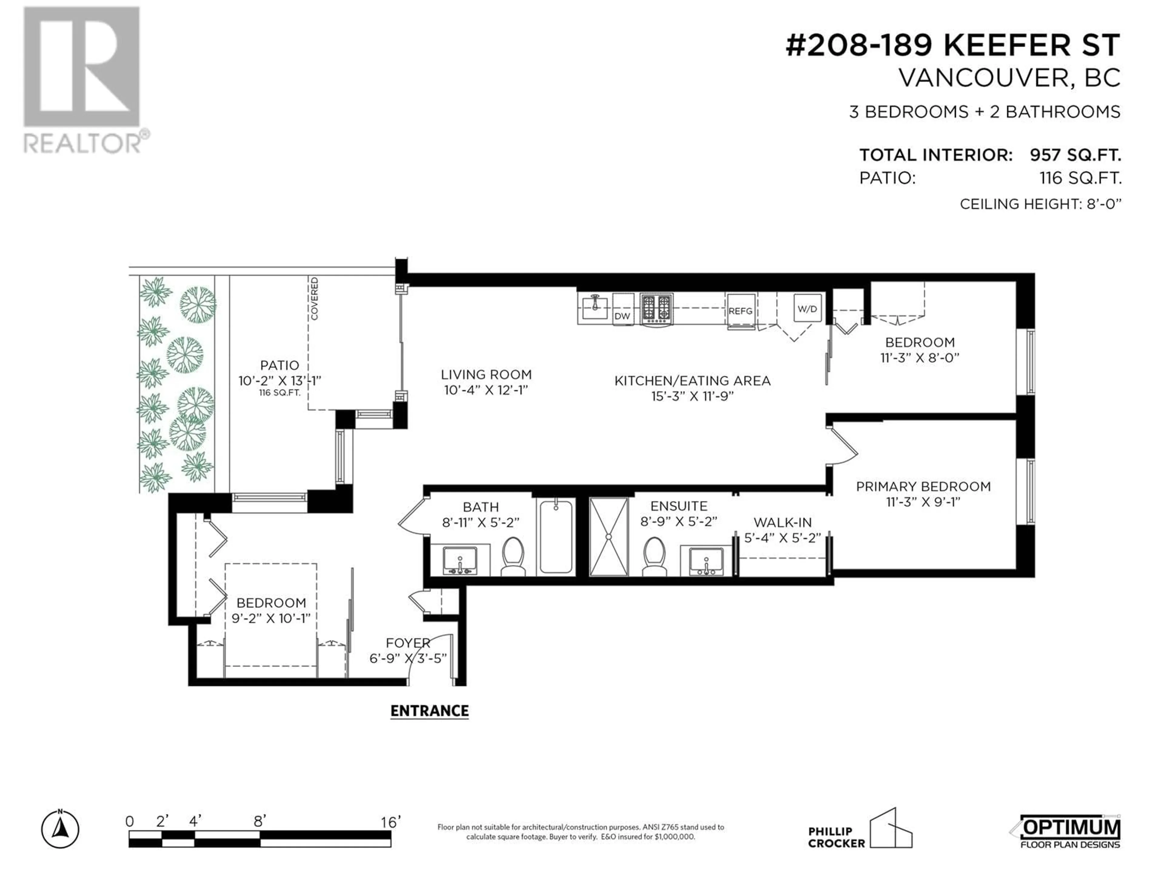 Floor plan for 208 - 189 KEEFER STREET, Vancouver British Columbia V6A0C8