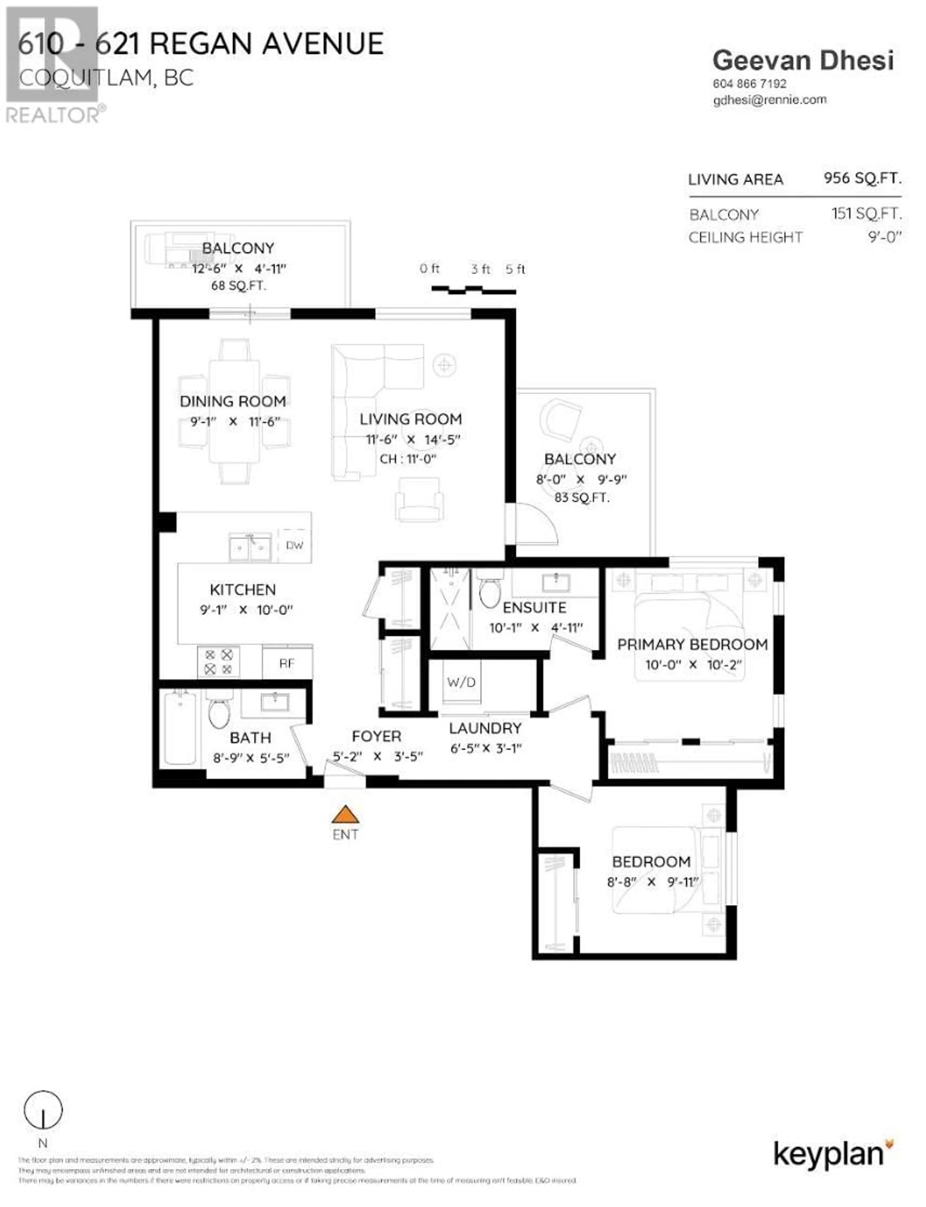 Floor plan for 610 - 621 REGAN AVENUE, Coquitlam British Columbia V3J0K1
