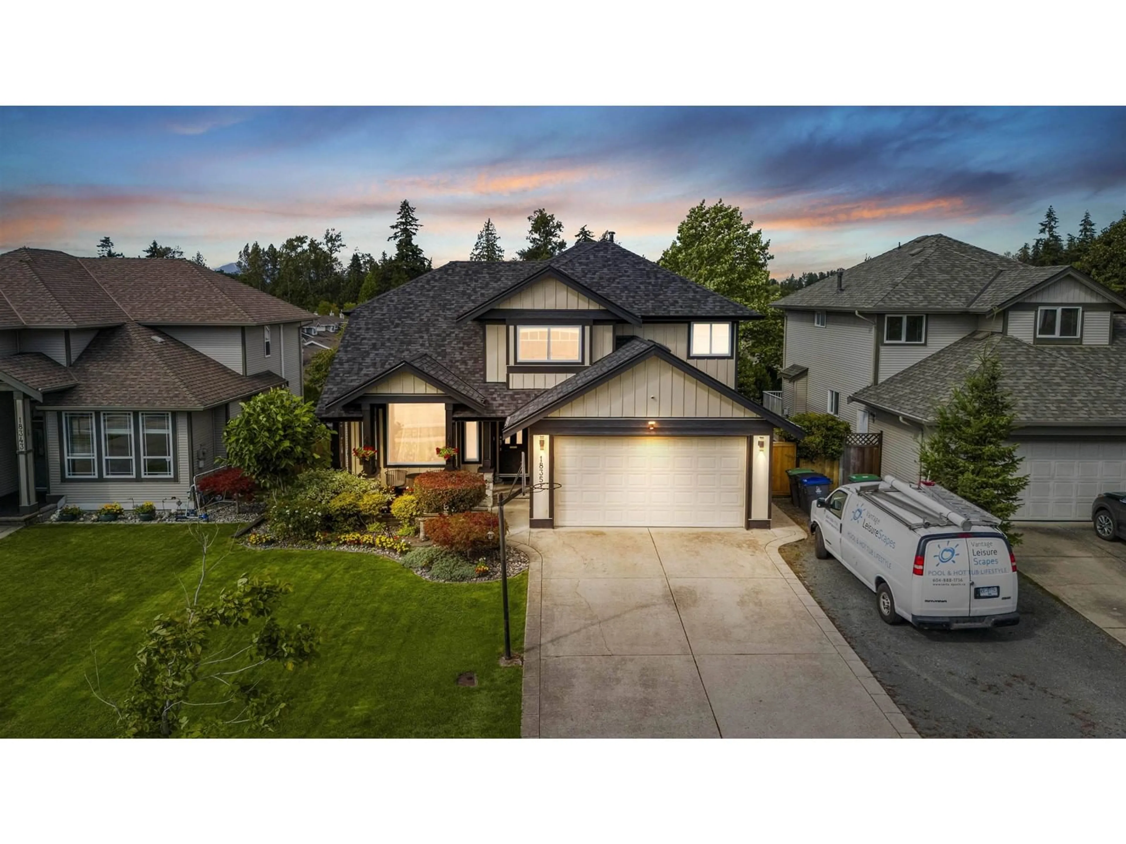 A pic from outside/outdoor area/front of a property/back of a property/a pic from drone, street for 18351 68, Surrey British Columbia V3S9C6