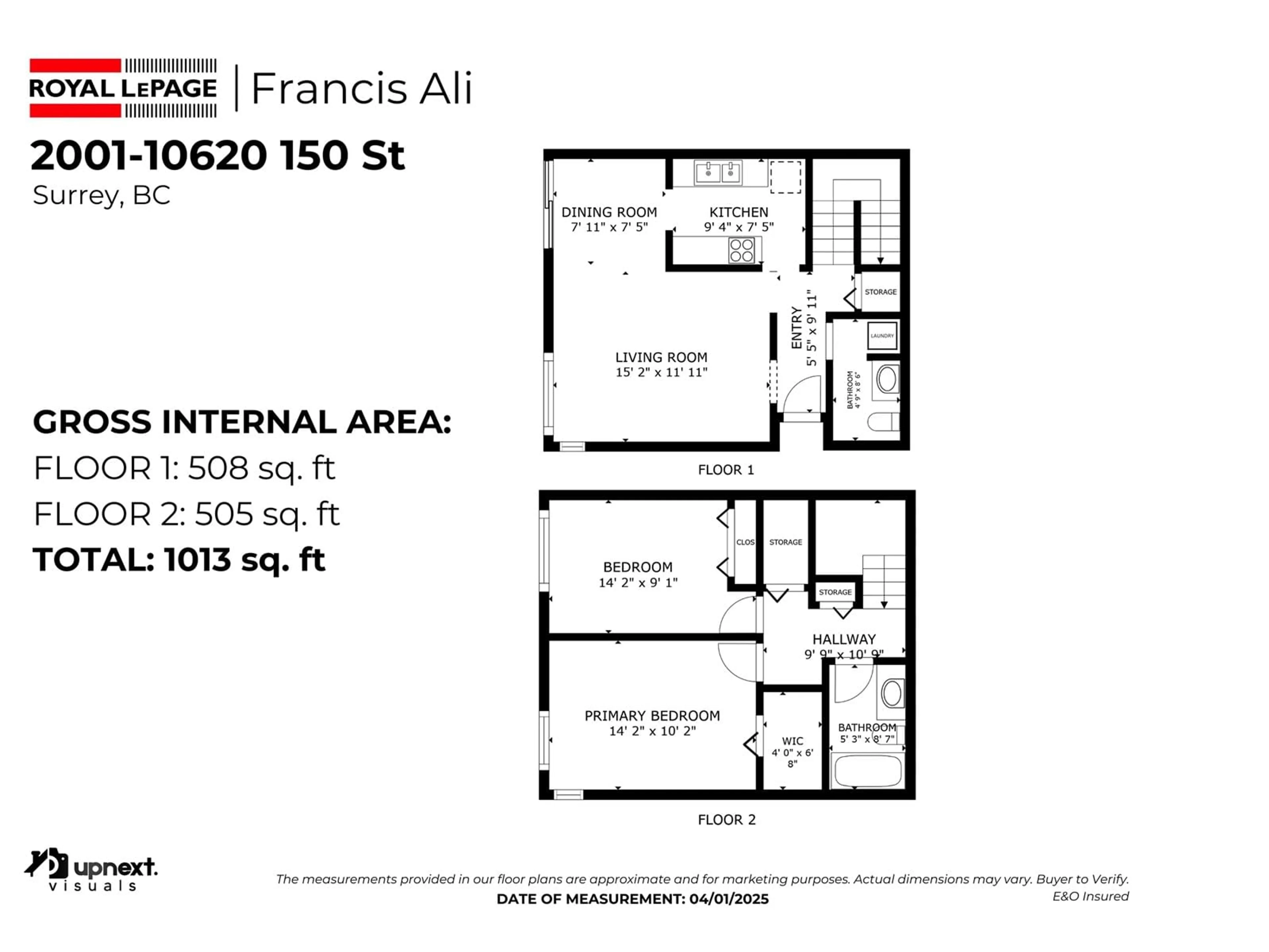 Floor plan for 2001 - 10620 150, Surrey British Columbia V3R7S1