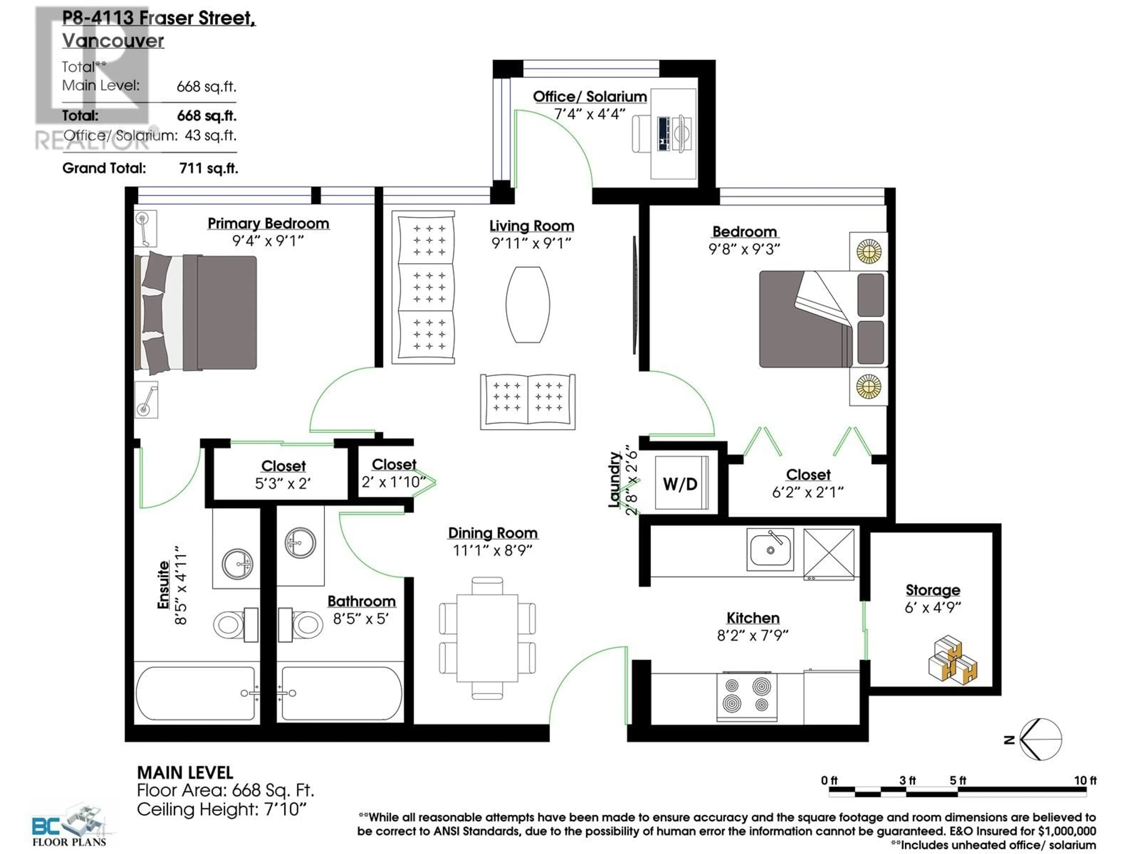 Floor plan for P8 - 4113 FRASER STREET, Vancouver British Columbia V5V4E9