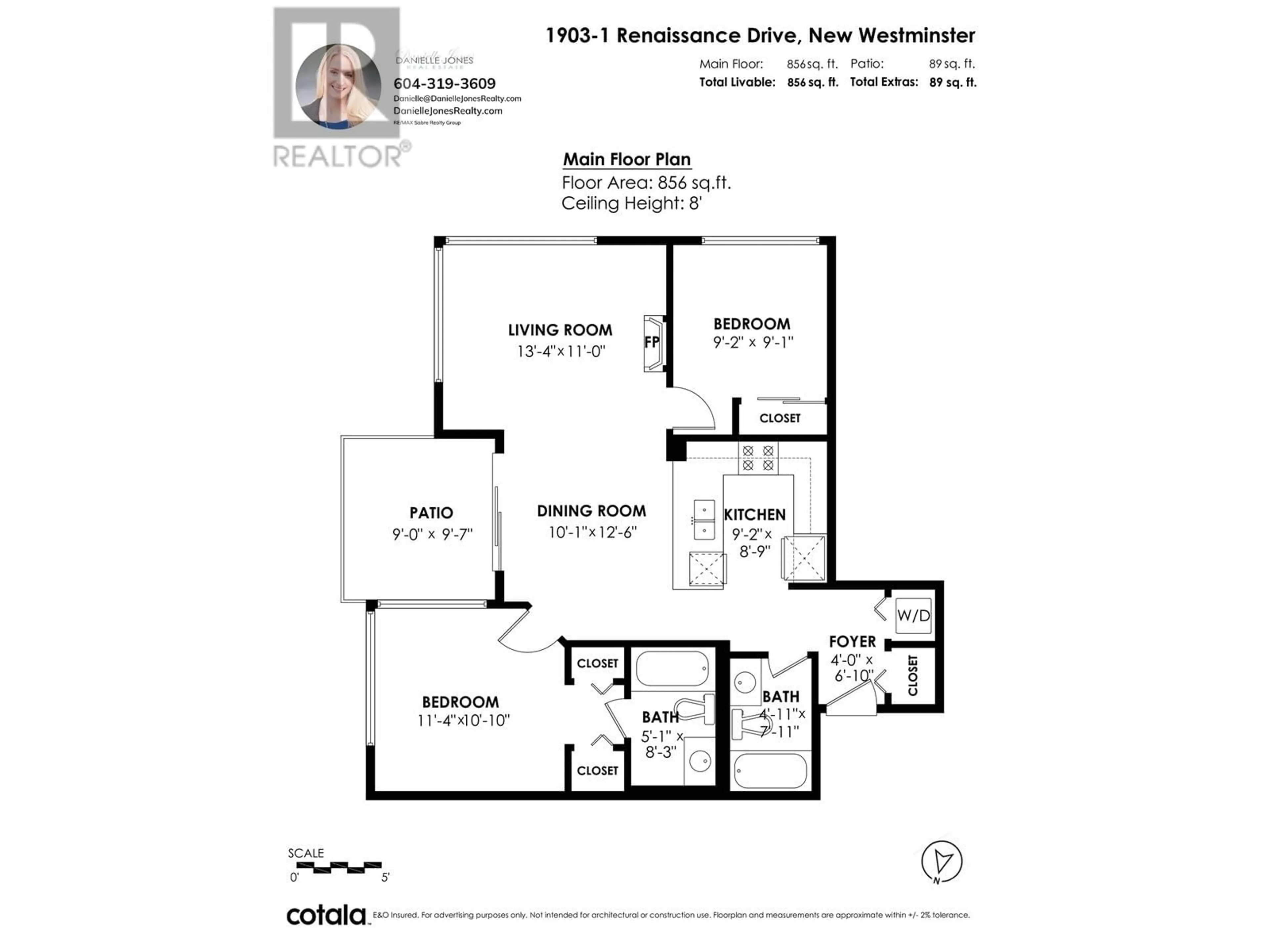 Floor plan for 1903 - 1 RENAISSANCE SQUARE, New Westminster British Columbia V3M0B6