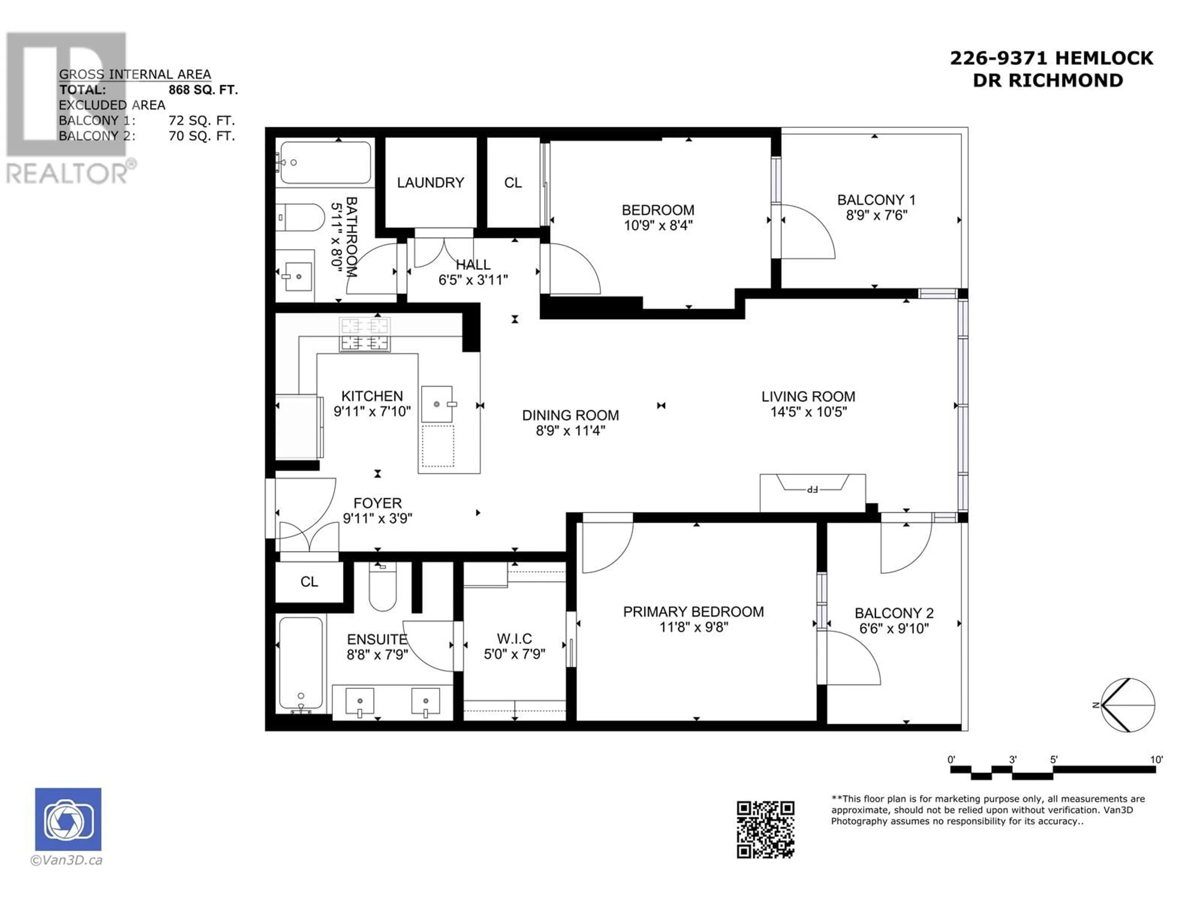 Floor plan for 226 - 9371 HEMLOCK DRIVE, Richmond British Columbia V6Y4K6