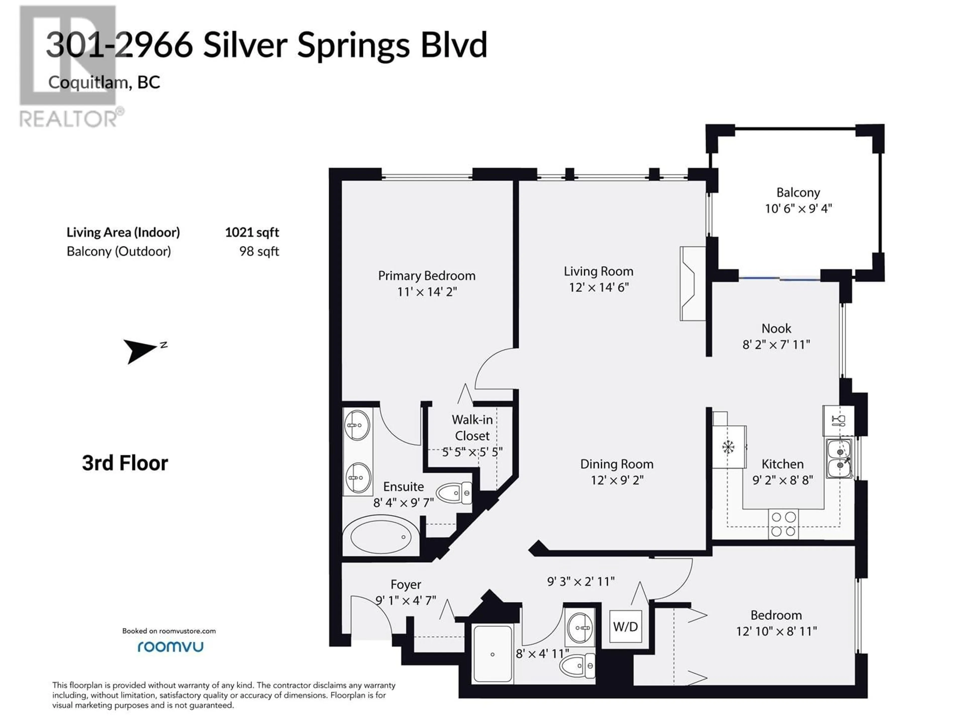 Floor plan for 301 - 2966 SILVER SPRINGS BOULEVARD, Coquitlam British Columbia V3E3S1