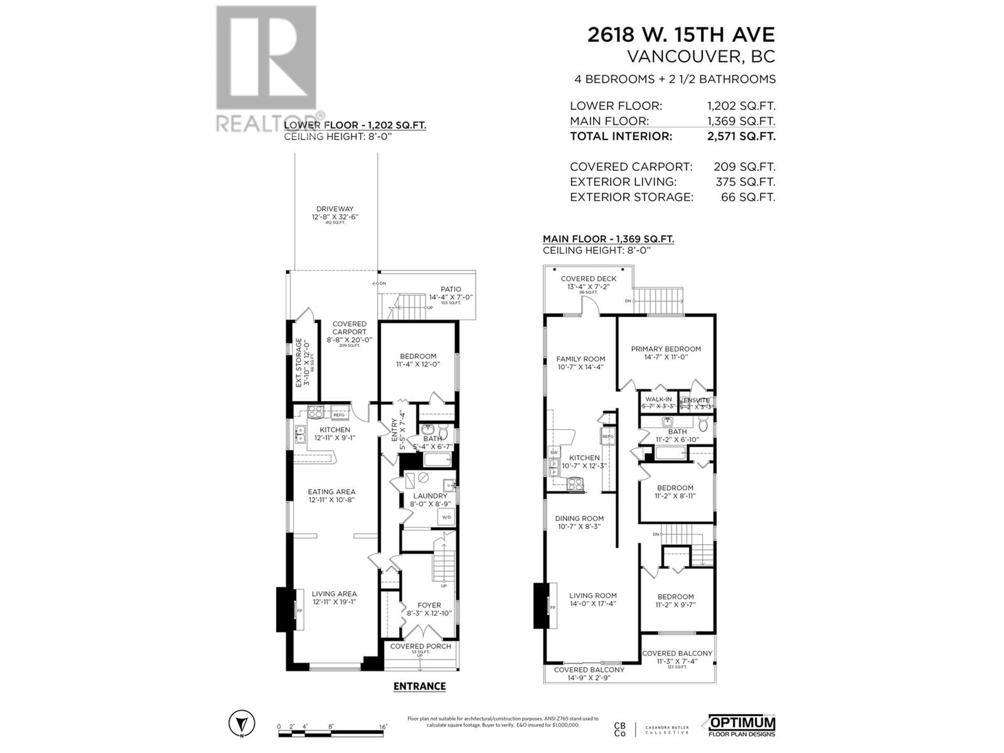 Floor plan for 2618 15TH AVENUE, Vancouver British Columbia V6K2Z5
