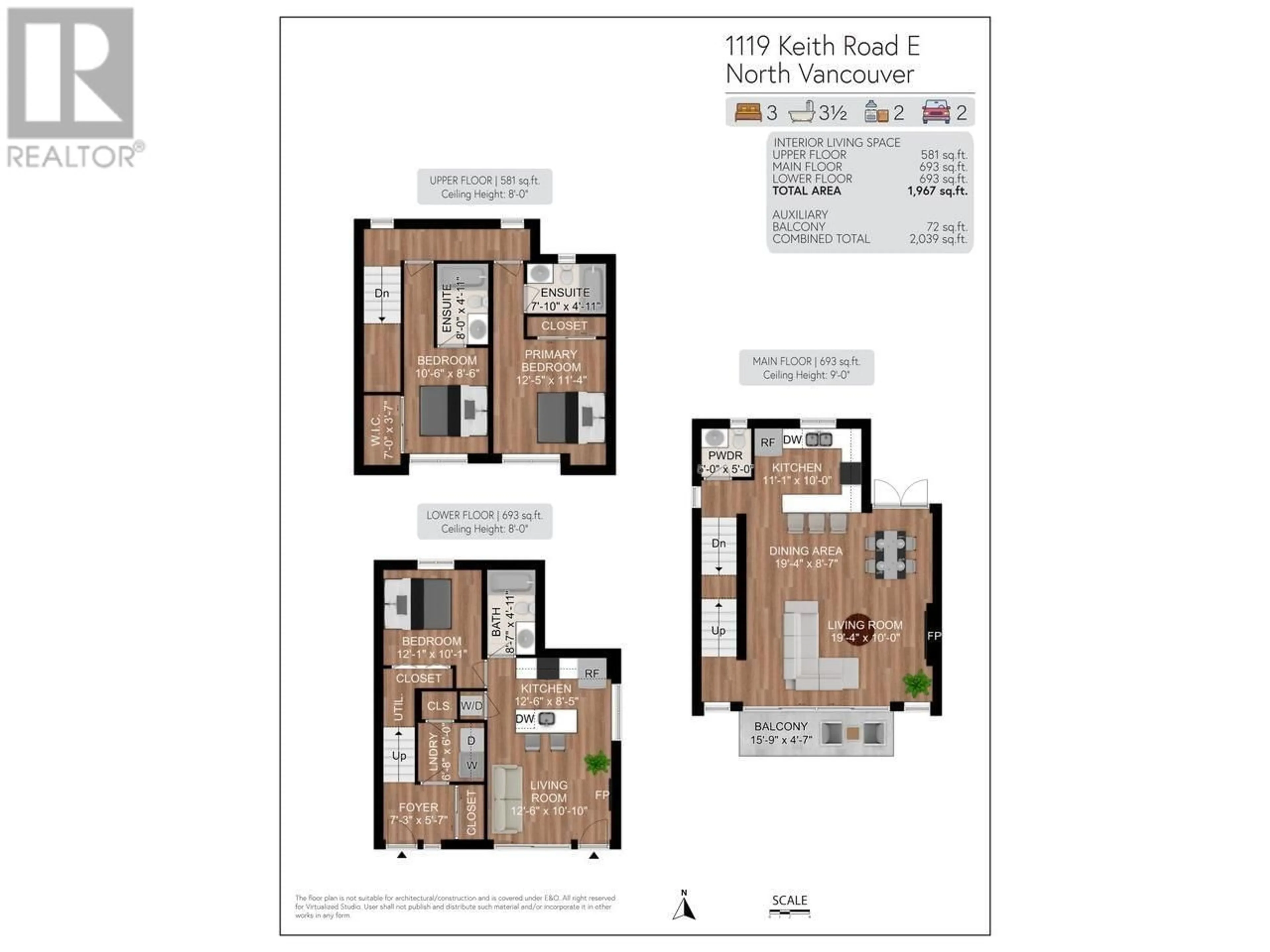 Floor plan for 1119 KEITH ROAD, North Vancouver British Columbia V7L1X4