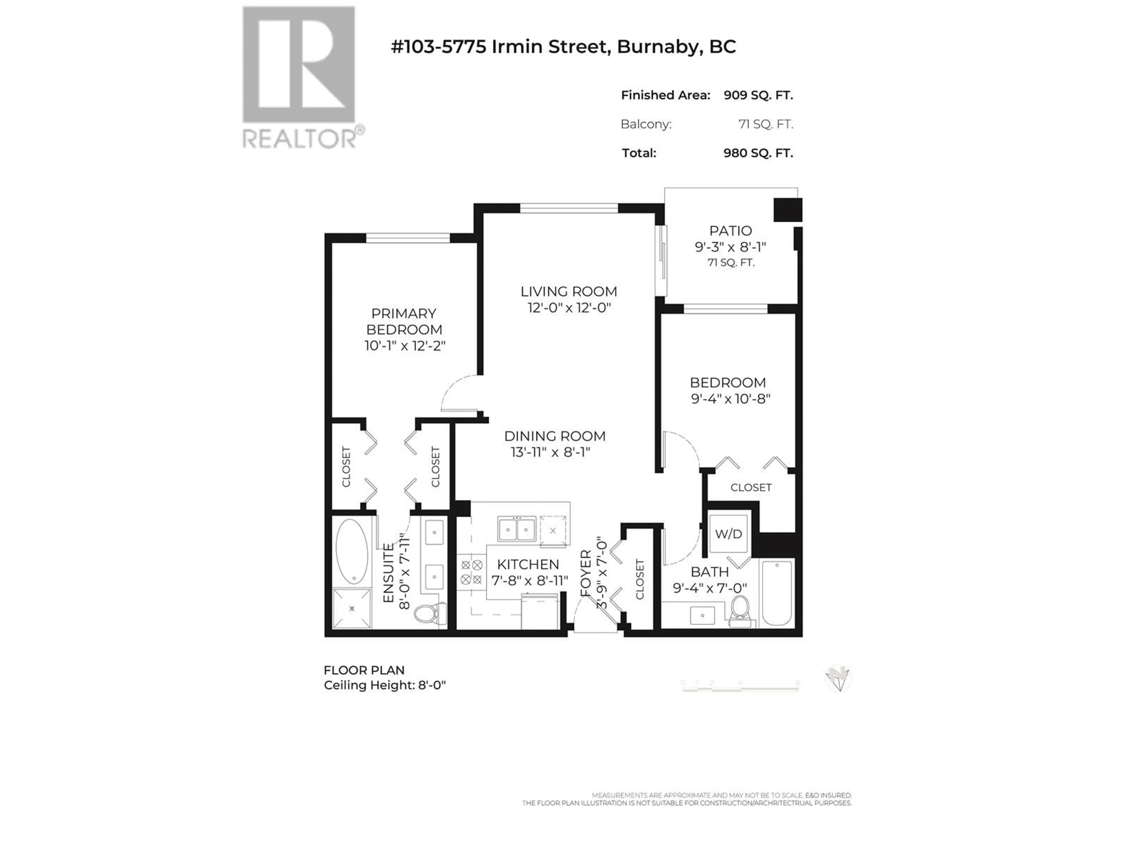 Floor plan for 103 - 5775 IRMIN STREET, Burnaby British Columbia V5J0C3