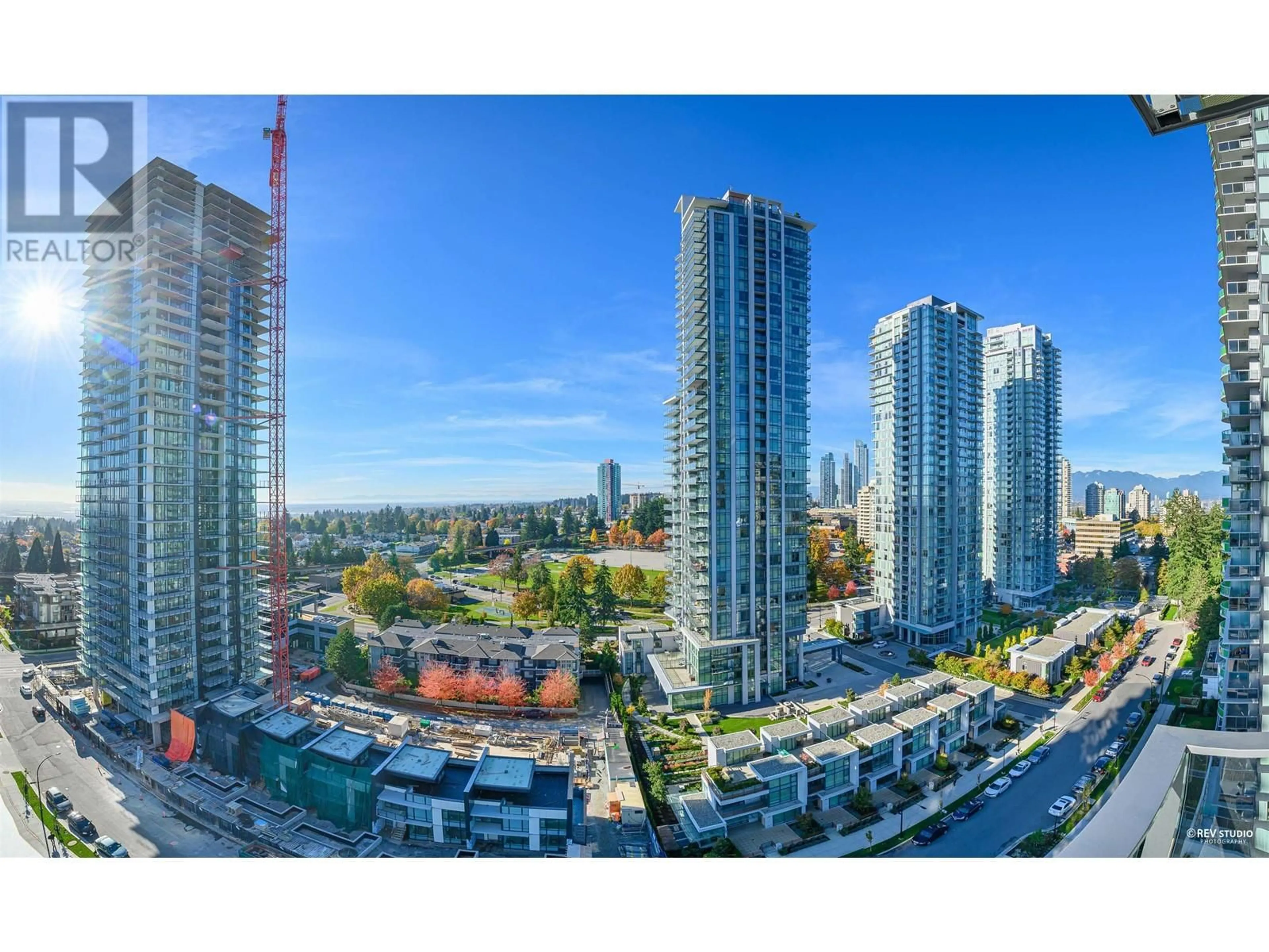 A pic from outside/outdoor area/front of a property/back of a property/a pic from drone, city buildings view from balcony for 1503 - 6700 DUNBLANE AVENUE, Burnaby British Columbia V5H0J3