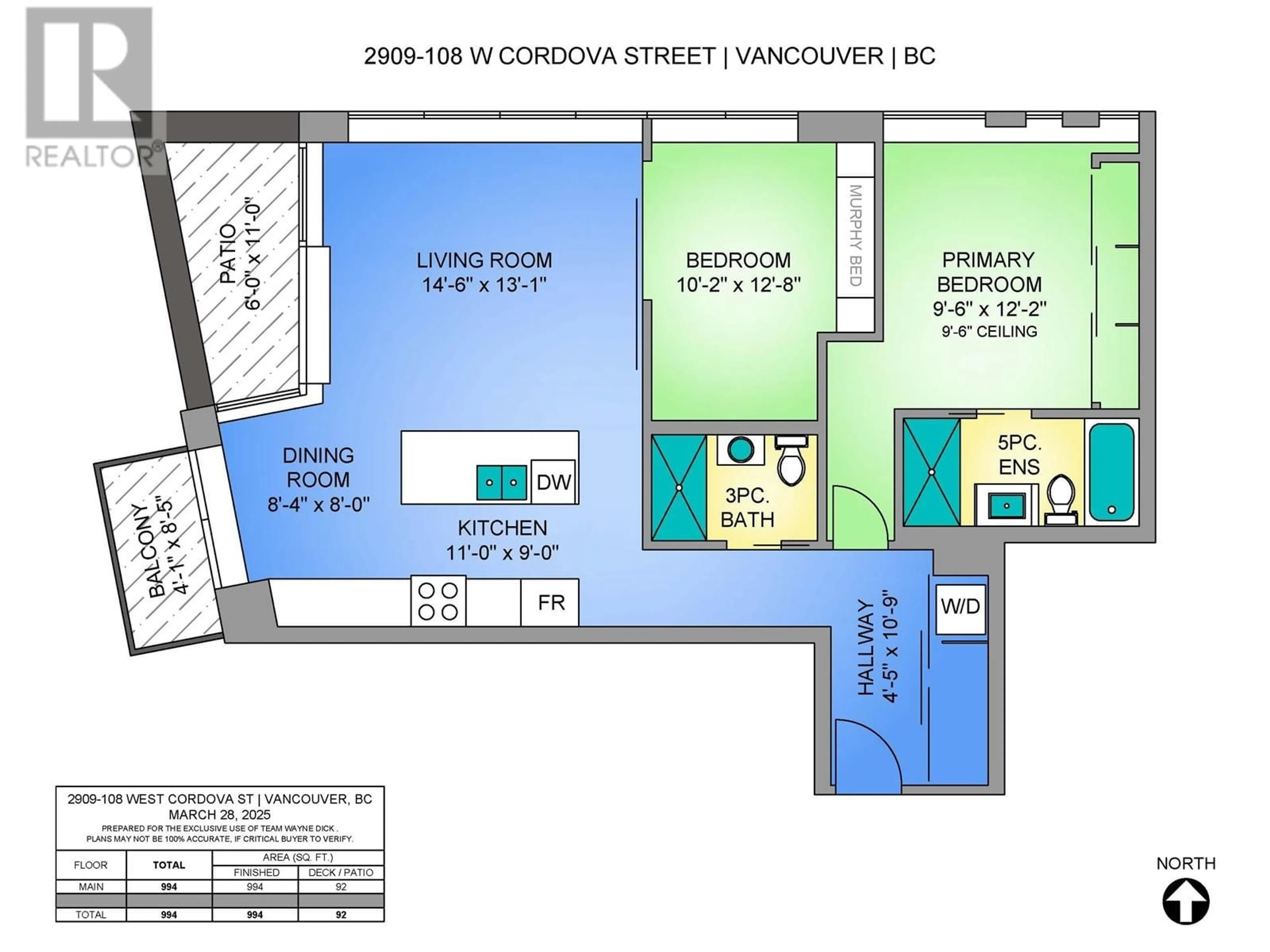Floor plan for 2909 - 108 CORDOVA STREET, Vancouver British Columbia V6B0G5