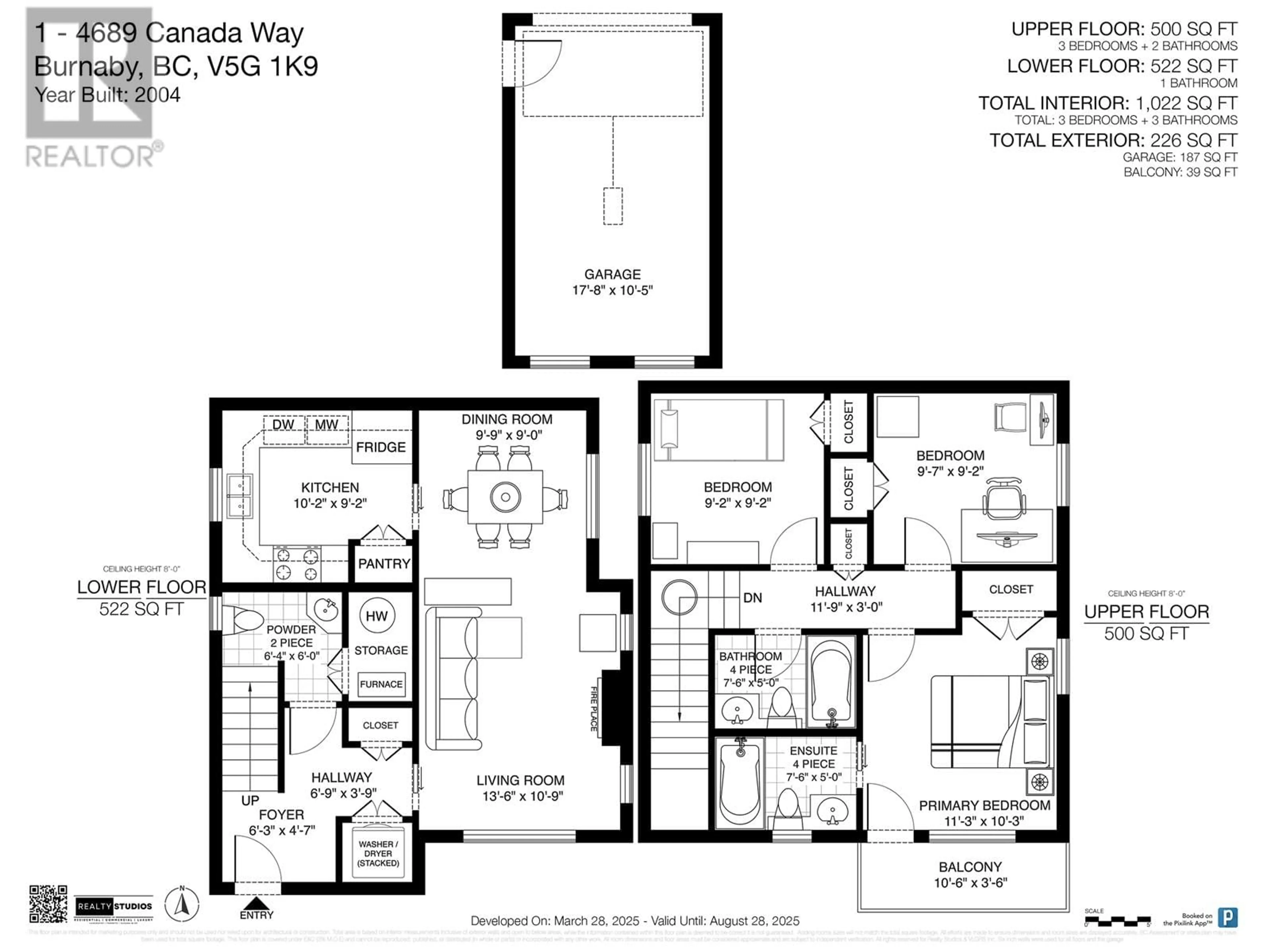 Floor plan for 1 - 4689 CANADA WAY, Burnaby British Columbia V5G1K9
