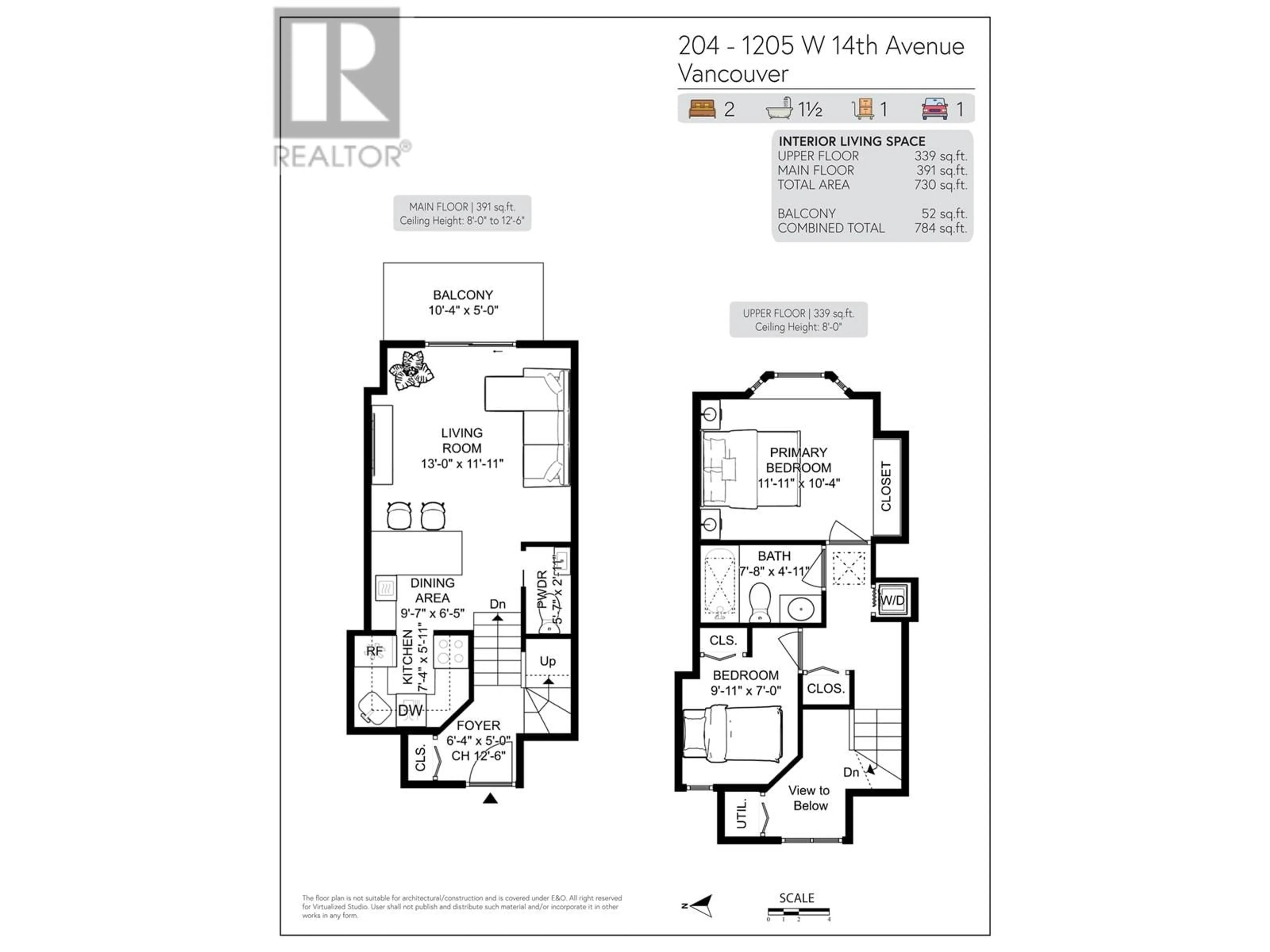 Floor plan for 204 - 1205 14TH AVENUE, Vancouver British Columbia V6H1P7