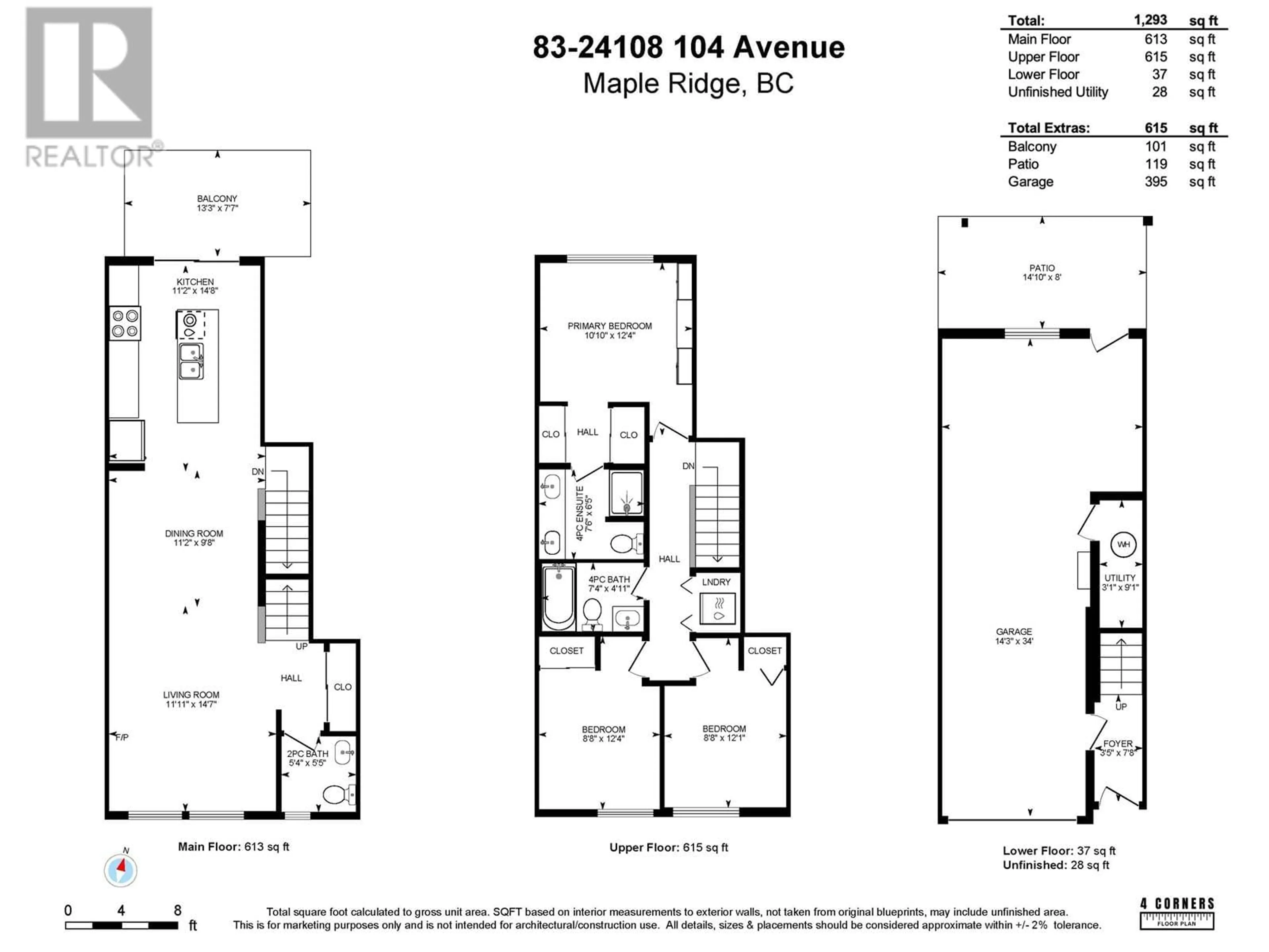 Floor plan for 83 - 24108 104 AVENUE, Maple Ridge British Columbia V2W0G4