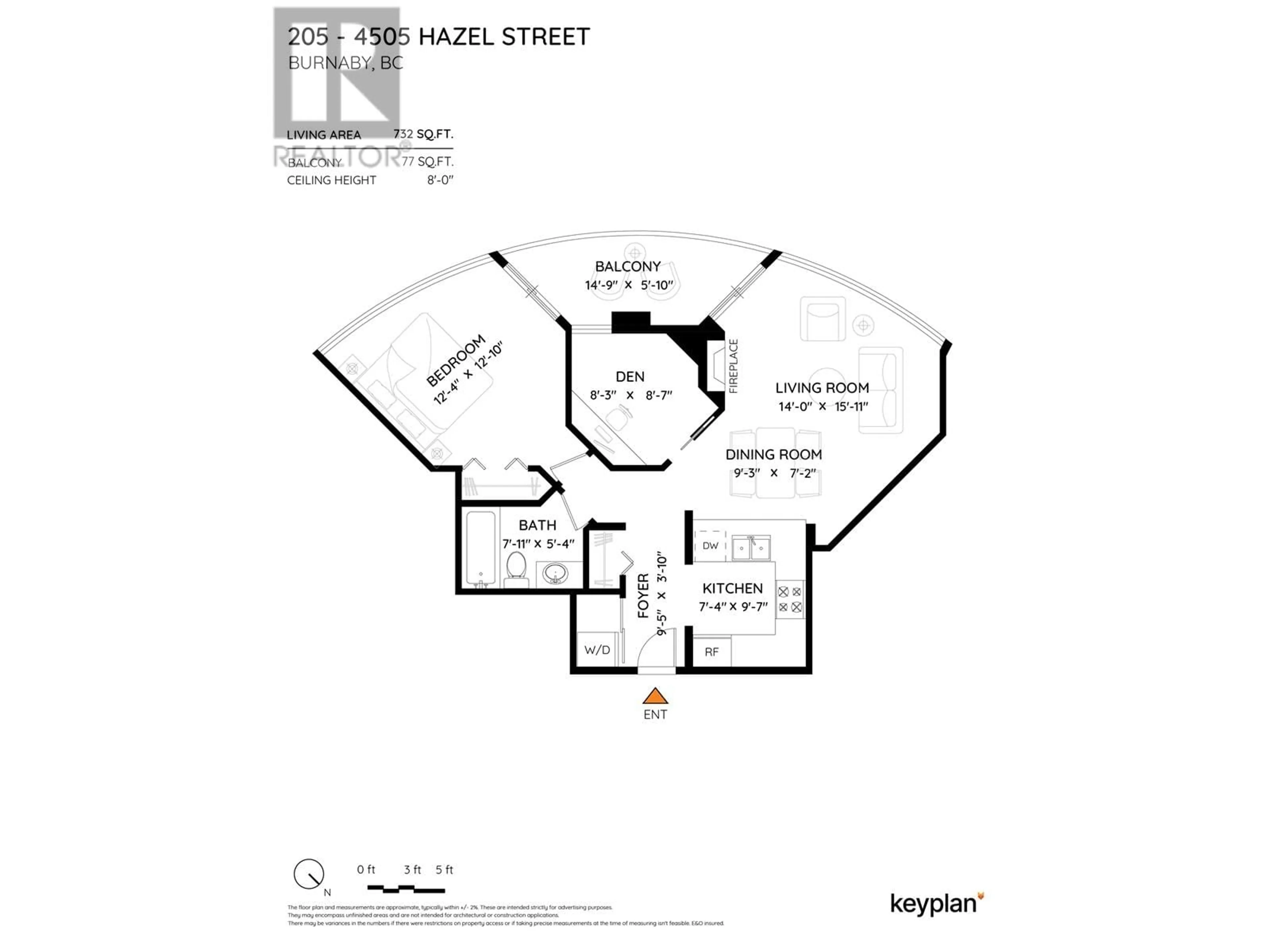 Floor plan for 205 - 4505 HAZEL STREET, Burnaby British Columbia V5H4T1