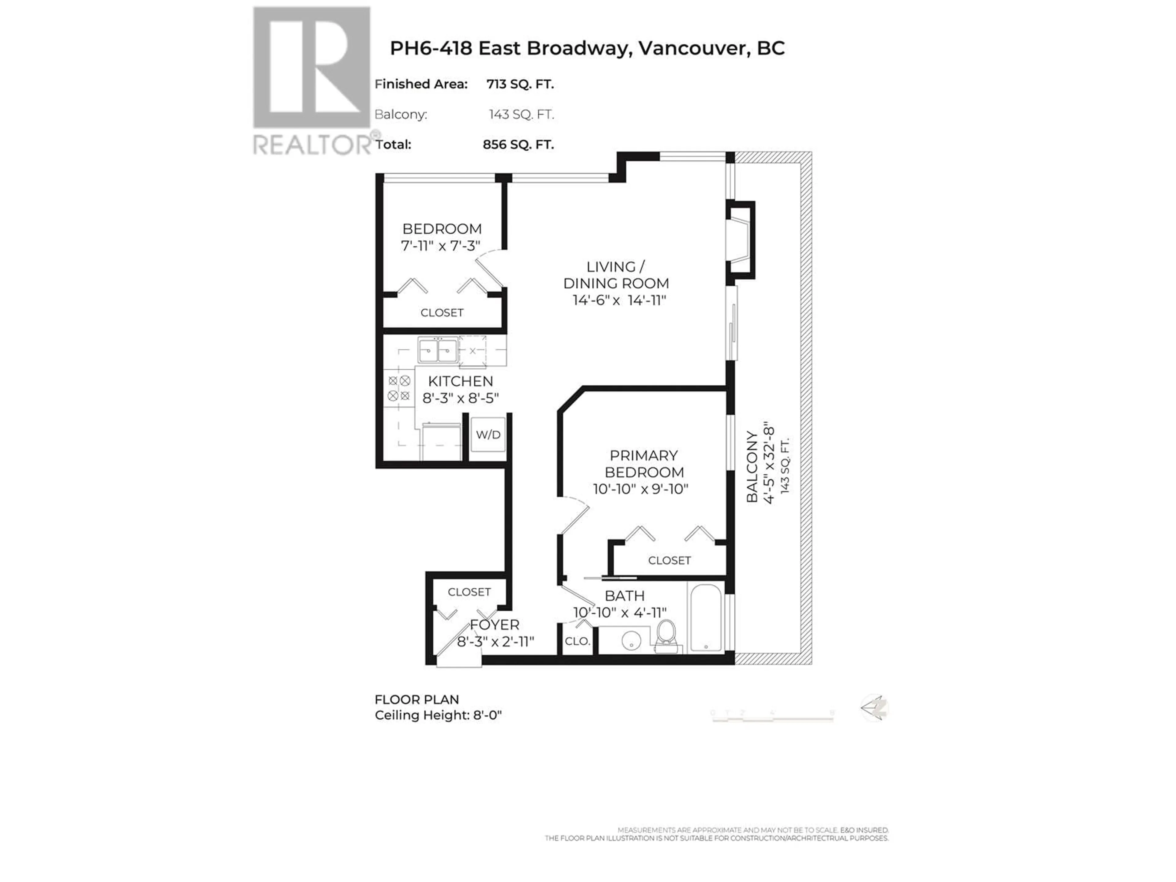 Floor plan for PH6 - 418 BROADWAY, Vancouver British Columbia V5T1X2