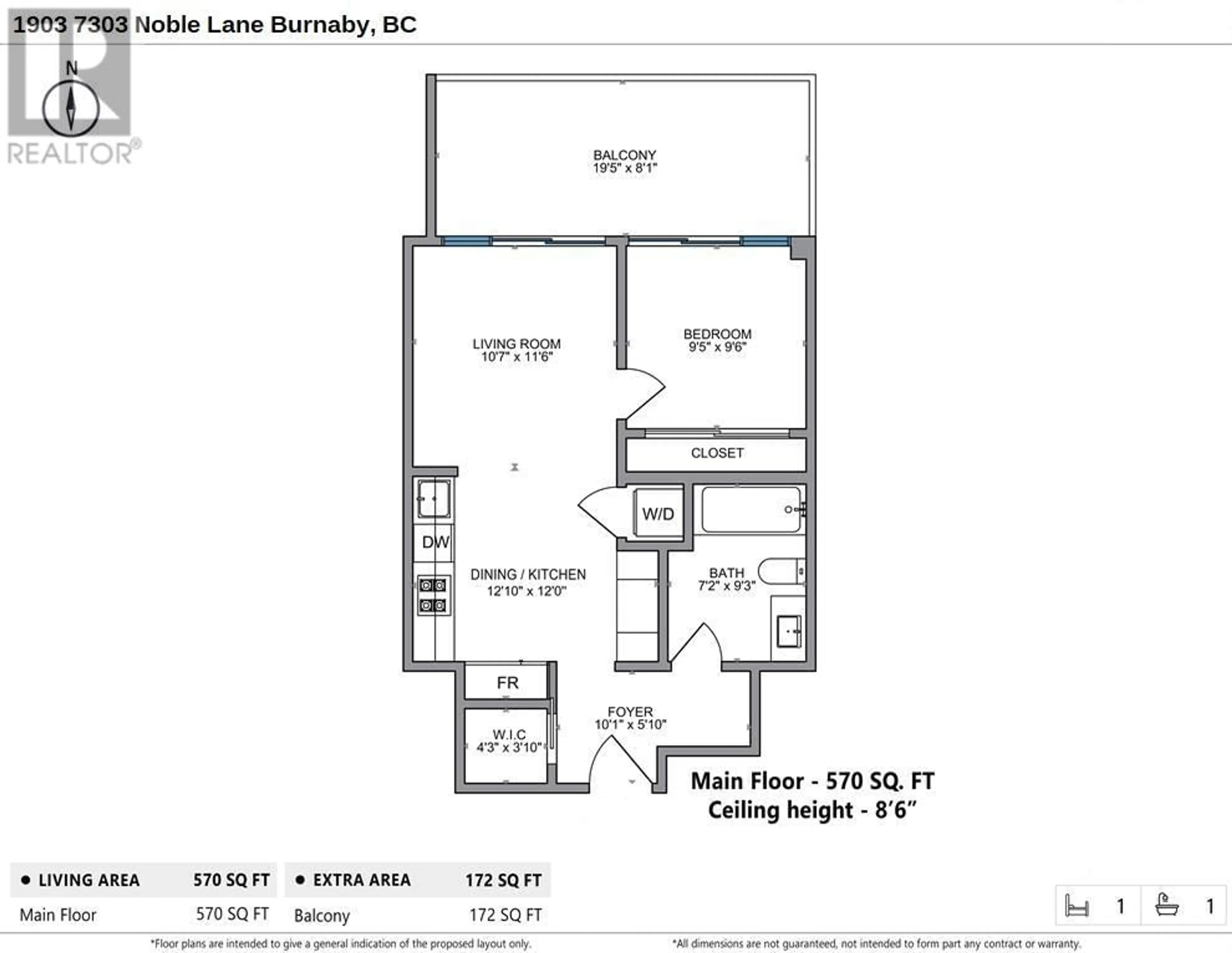 Floor plan for 1903 - 7303 NOBLE LANE, Burnaby British Columbia V3N0H2