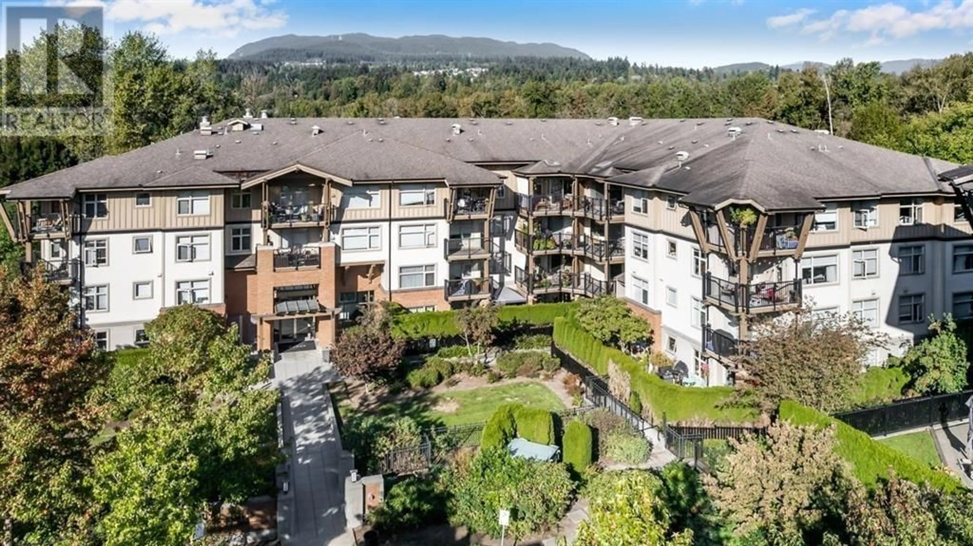 A pic from outside/outdoor area/front of a property/back of a property/a pic from drone, mountain view for 302 - 300 KLAHANIE DRIVE, Port Moody British Columbia V3H5K8