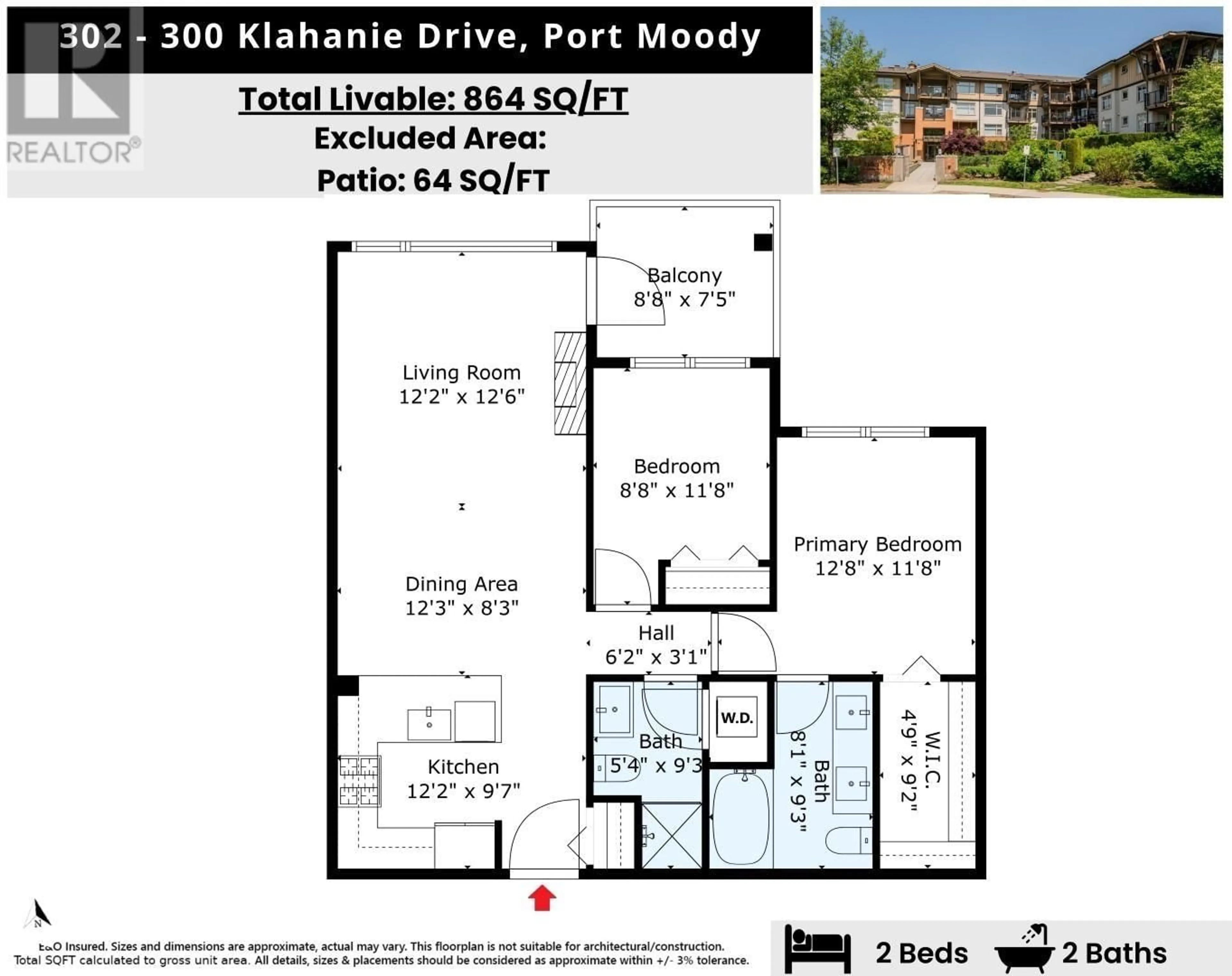 Floor plan for 302 - 300 KLAHANIE DRIVE, Port Moody British Columbia V3H5K8