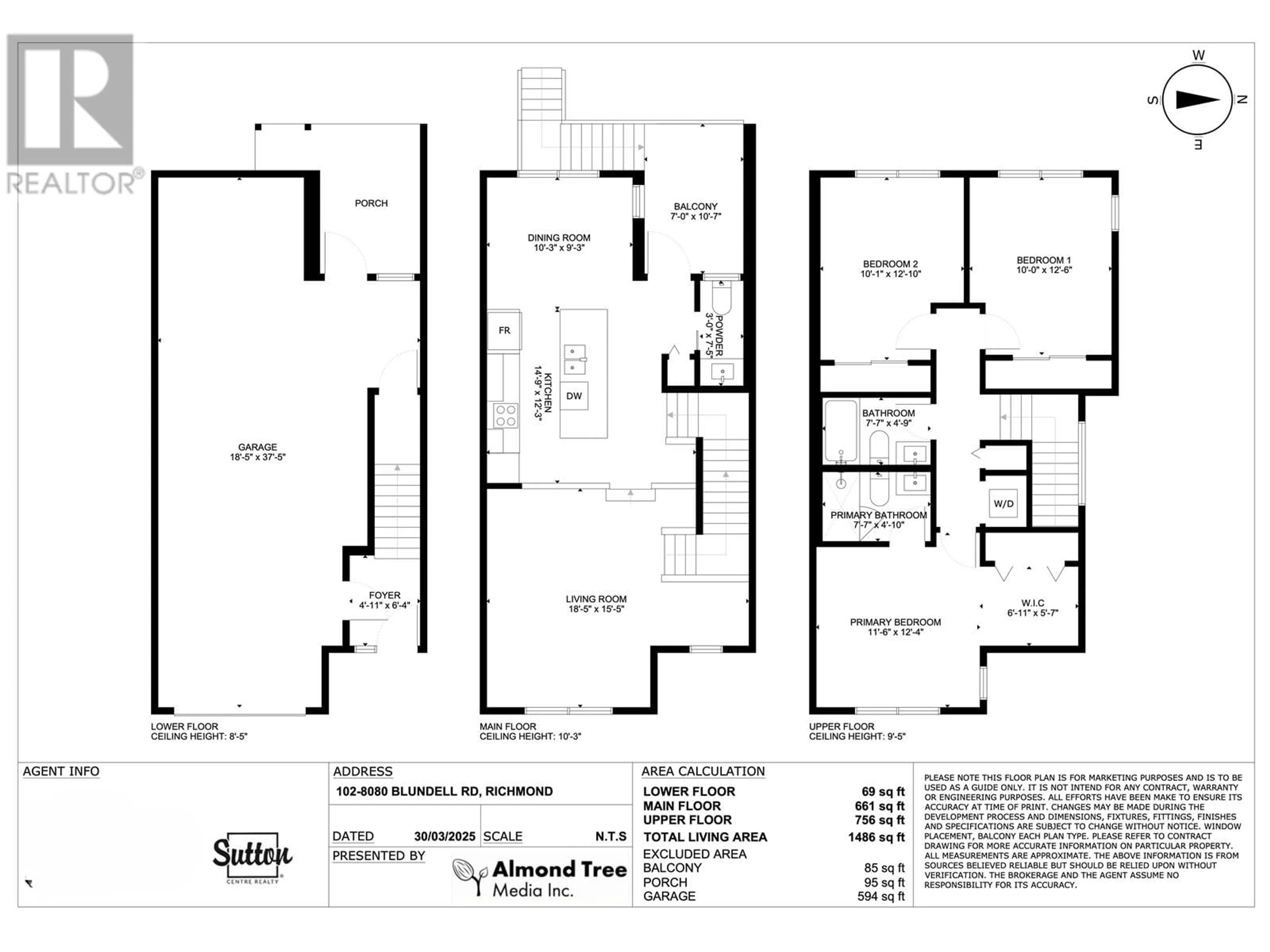Floor plan for 102 - 8080 BLUNDELL ROAD, Richmond British Columbia V6Y1J8