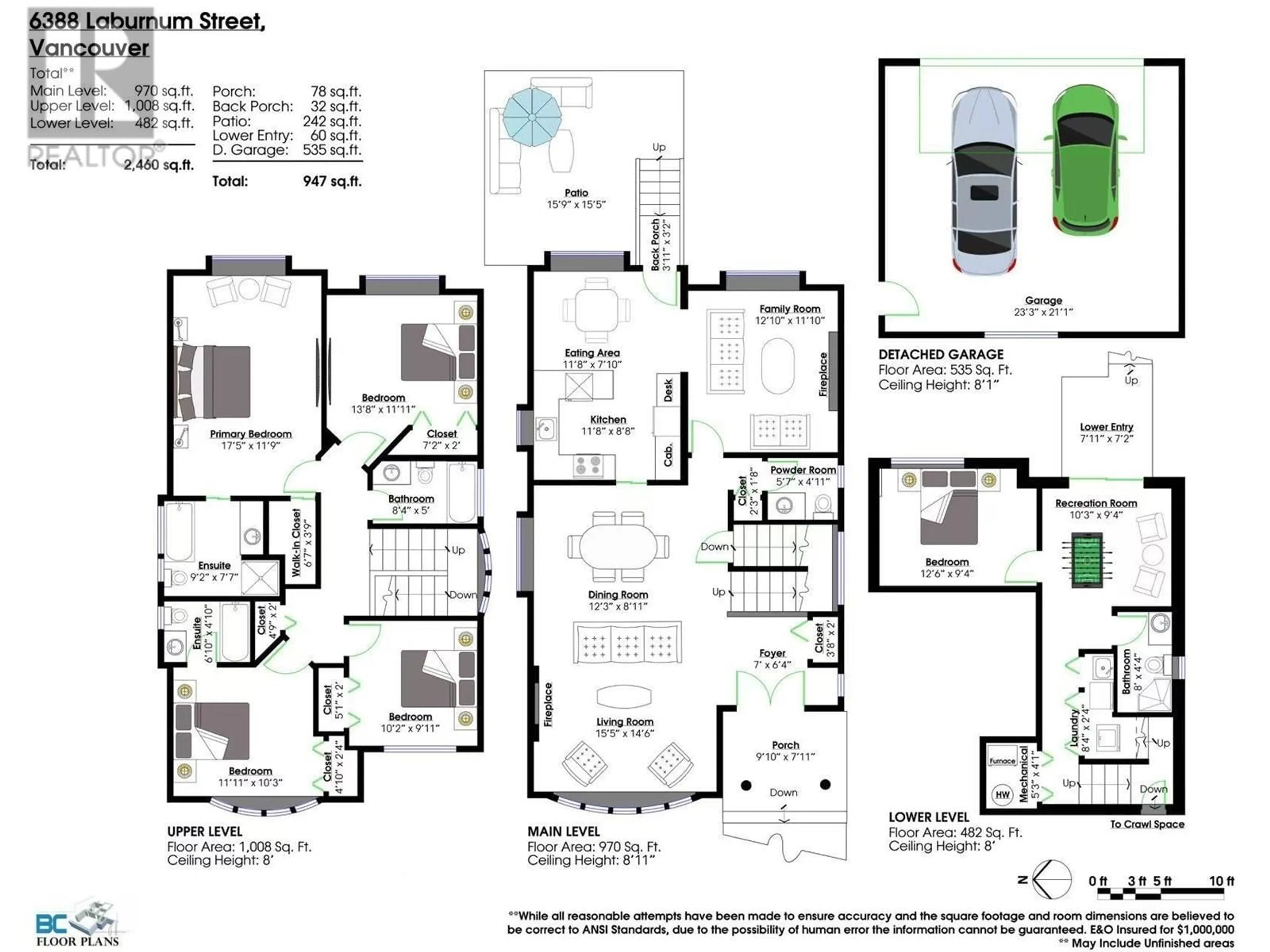 Floor plan for 6388 LABURNUM STREET, Vancouver British Columbia V6M3S9