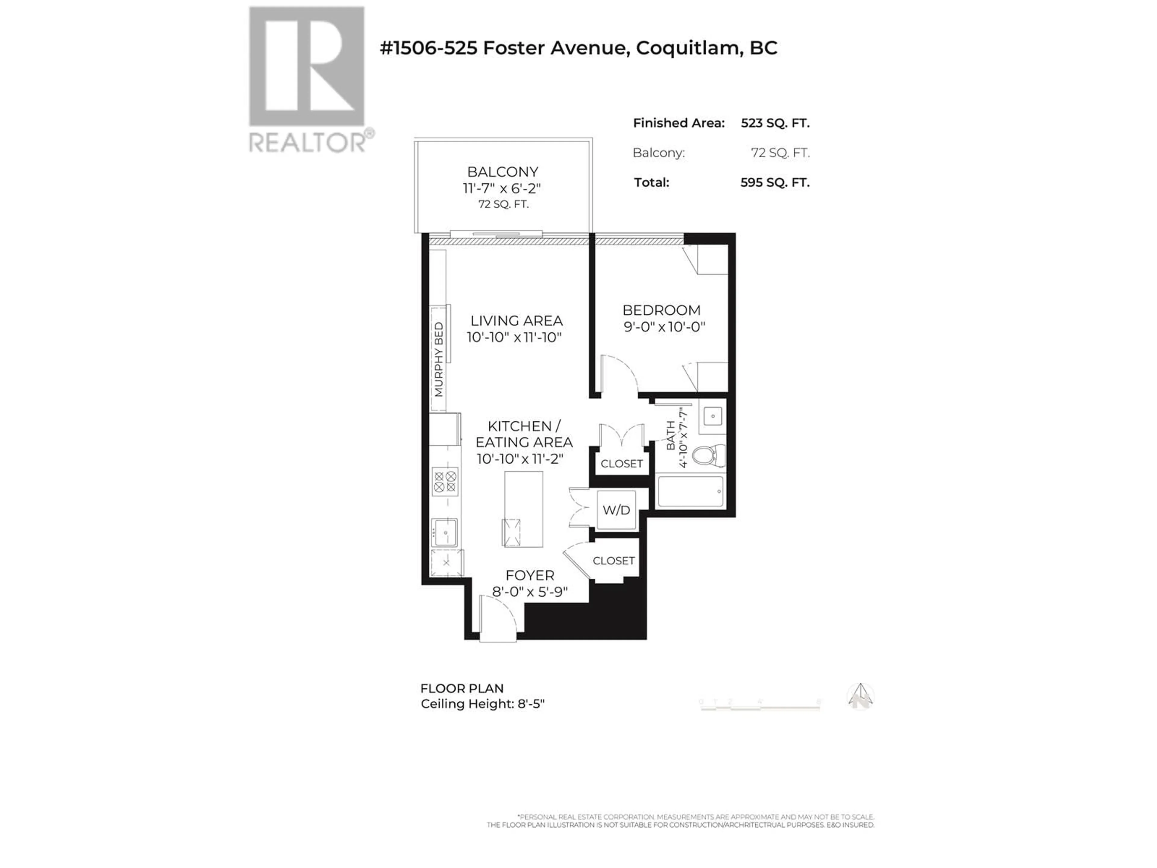 Floor plan for 1506 - 525 FOSTER AVENUE, Coquitlam British Columbia V3J0H6