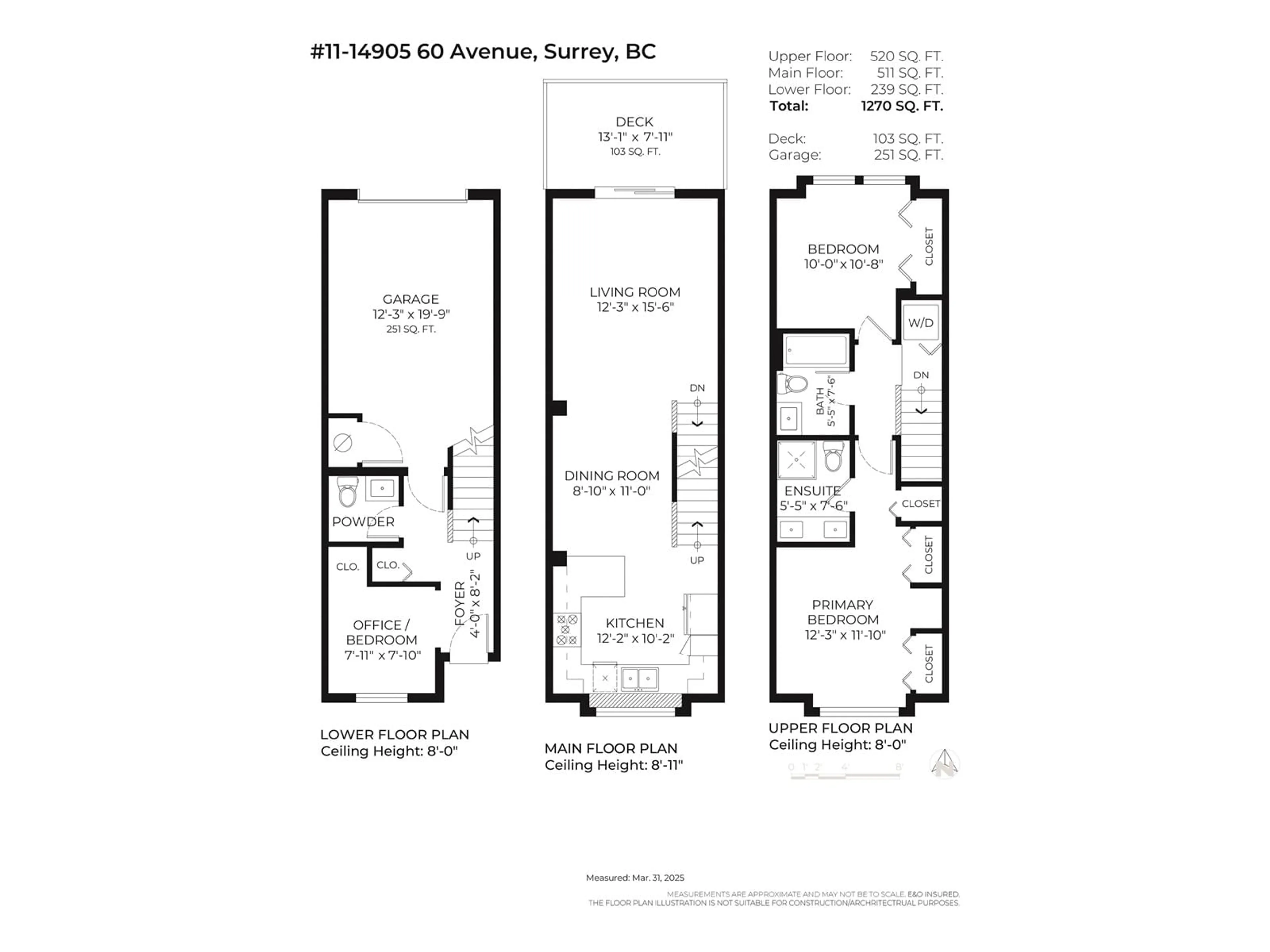 Floor plan for 11 - 14905 60, Surrey British Columbia V3S1R8