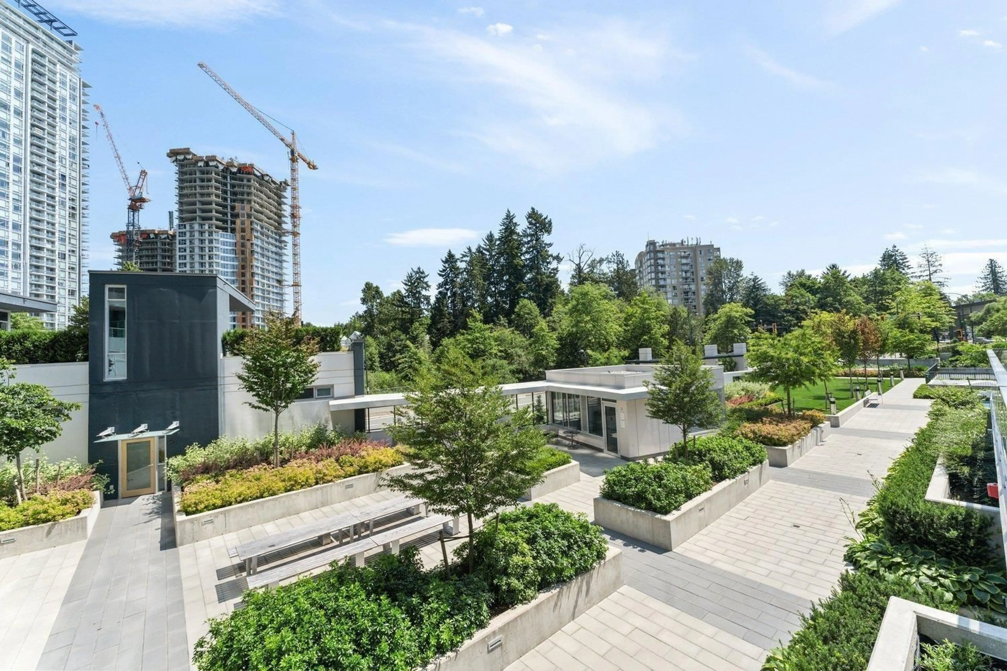 Patio, city buildings view from balcony for 3304 - 9887 WHALLEY, Surrey British Columbia V3T0P4