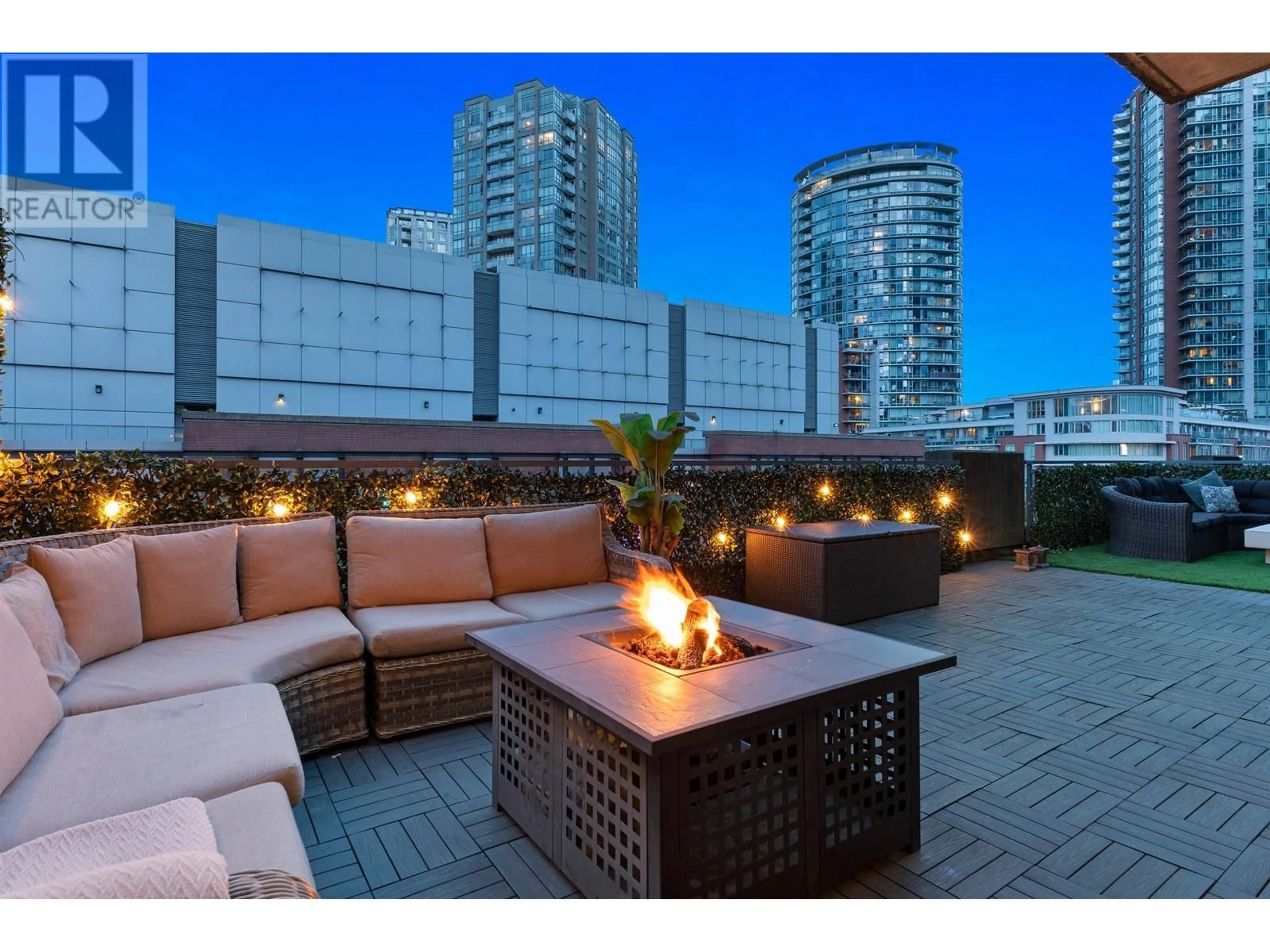 Patio, city buildings view from balcony for 312 - 555 ABBOTT STREET, Vancouver British Columbia V6B6B8