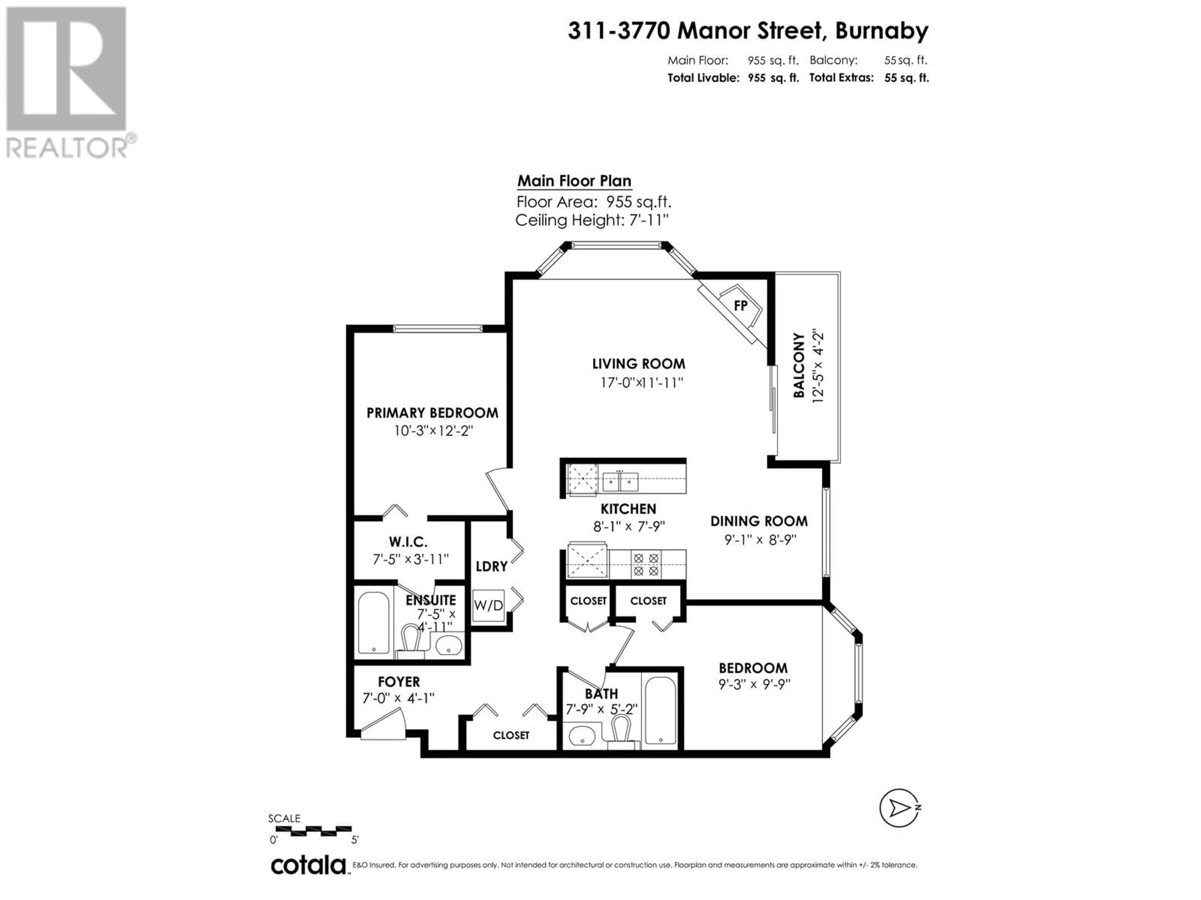 Floor plan for 212 - 3770 MANOR STREET, Burnaby British Columbia V5G4T5