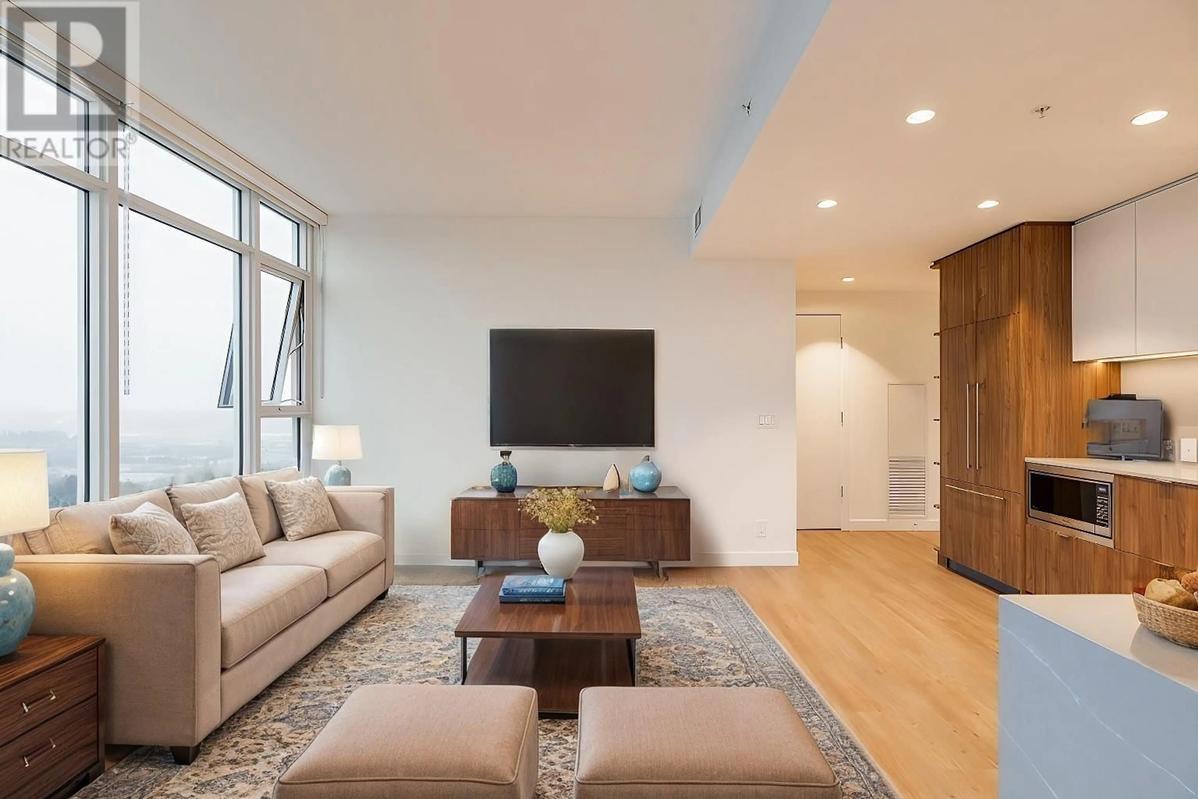 Living room with furniture, wood/laminate floor for 1008 - 505 NELSON STREET, Coquitlam British Columbia V3J0R5