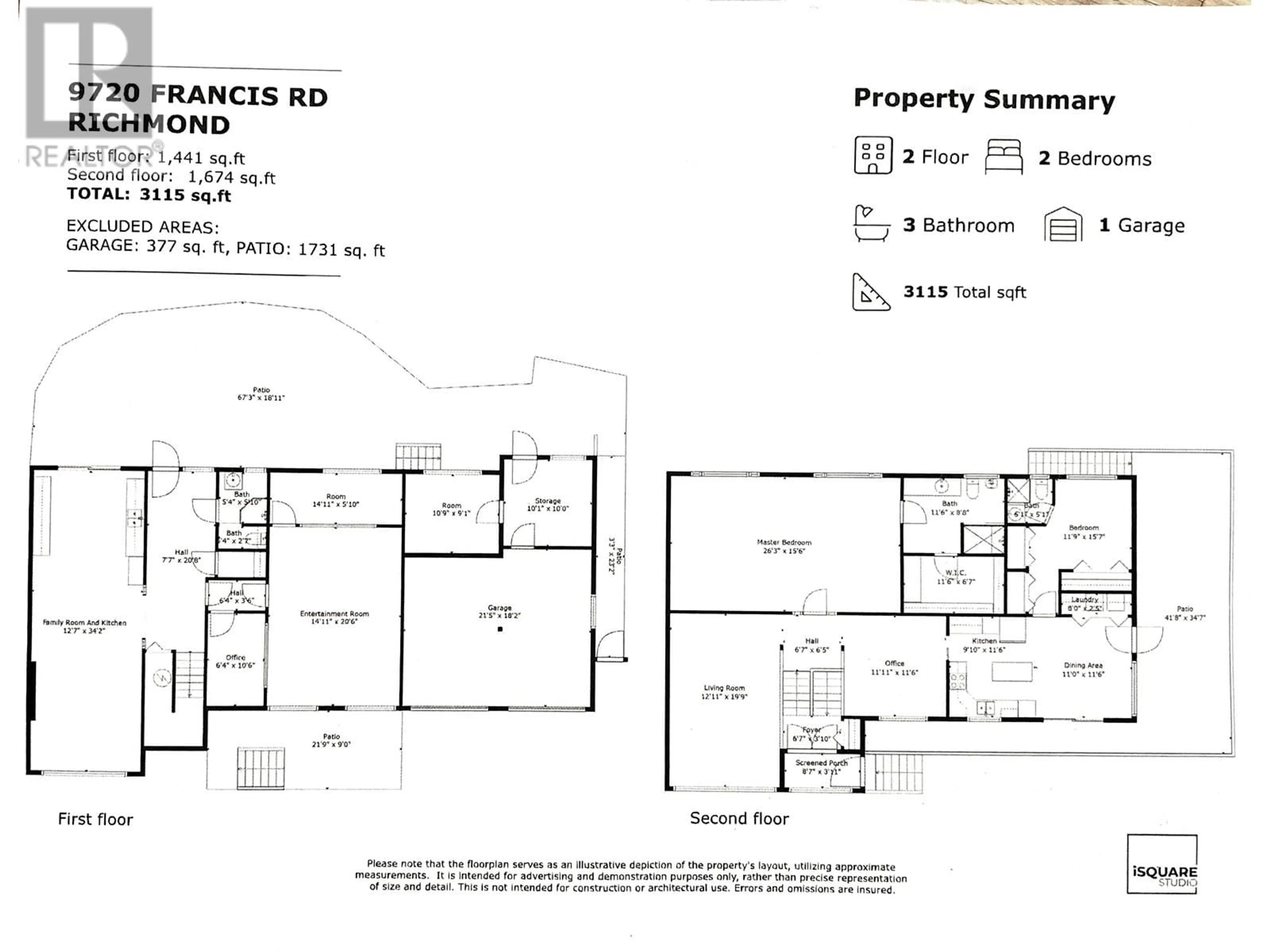 Floor plan for 9720 FRANCIS ROAD, Richmond British Columbia V6Y1B3