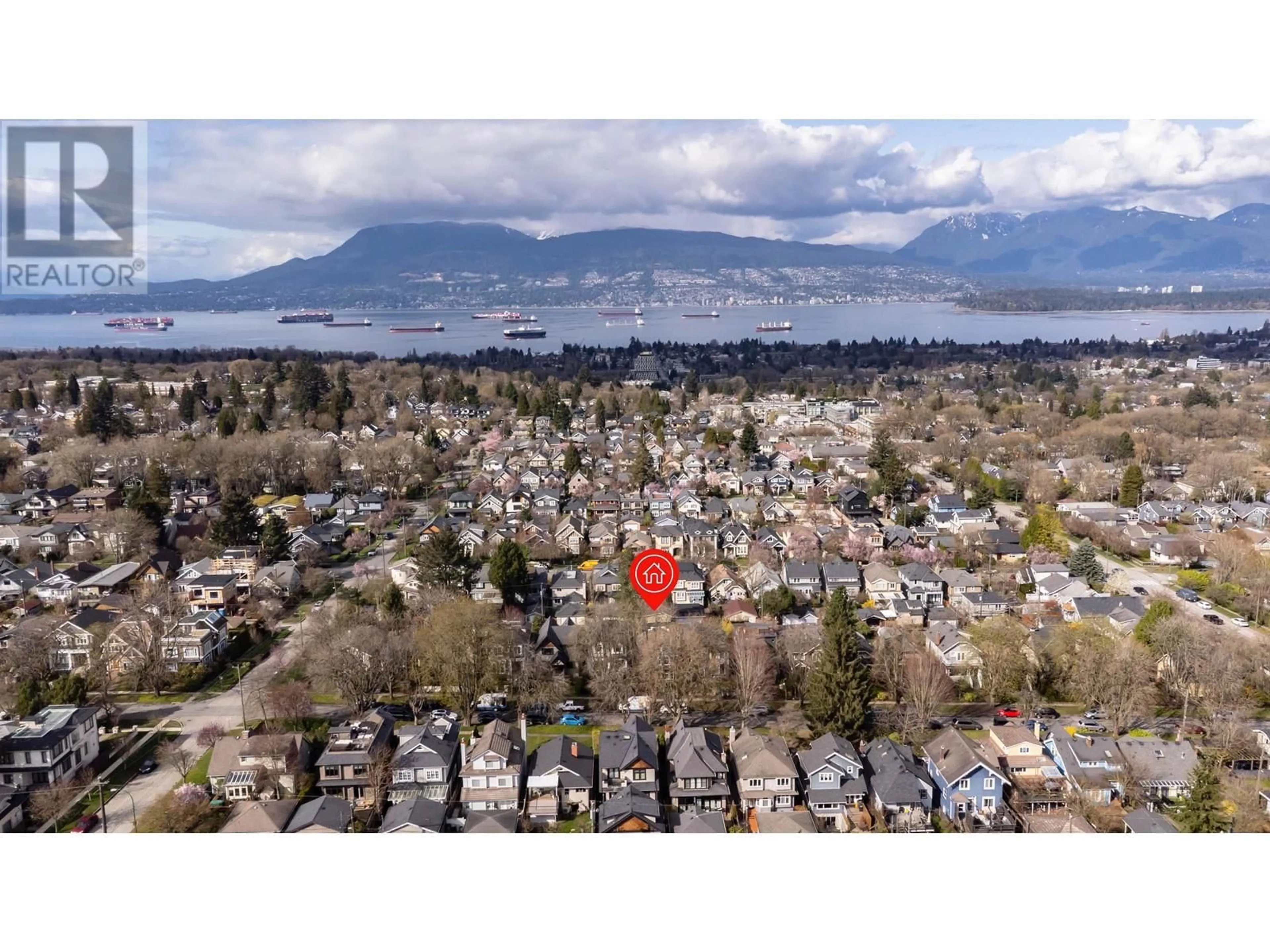 A pic from outside/outdoor area/front of a property/back of a property/a pic from drone, water/lake/river/ocean view for 3727 22ND AVENUE, Vancouver British Columbia V6S1J5