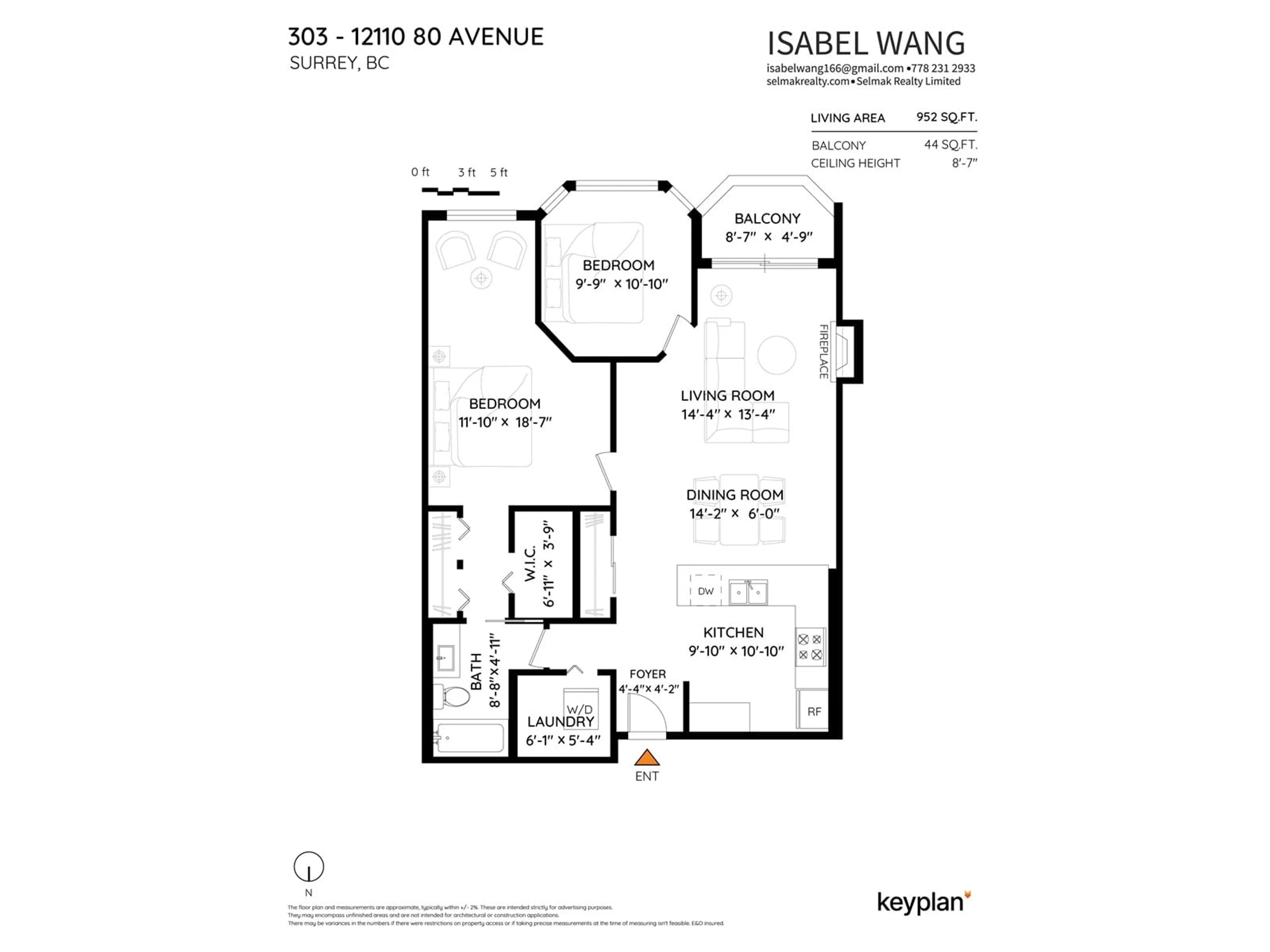 Floor plan for 303 - 12110 80TH, Surrey British Columbia V3W0V2