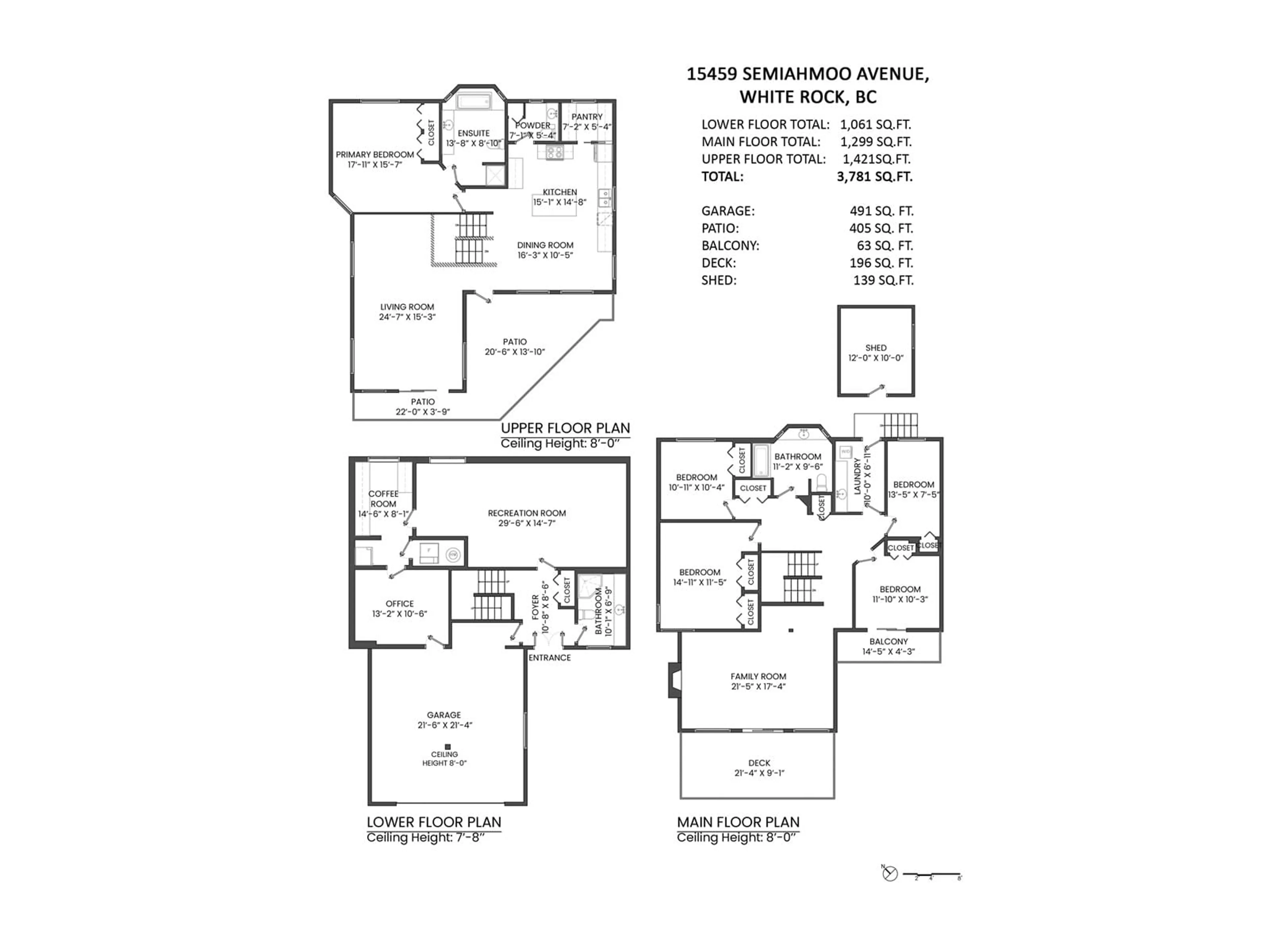 Floor plan for 15459 SEMIAHMOO, White Rock British Columbia V4B1T7