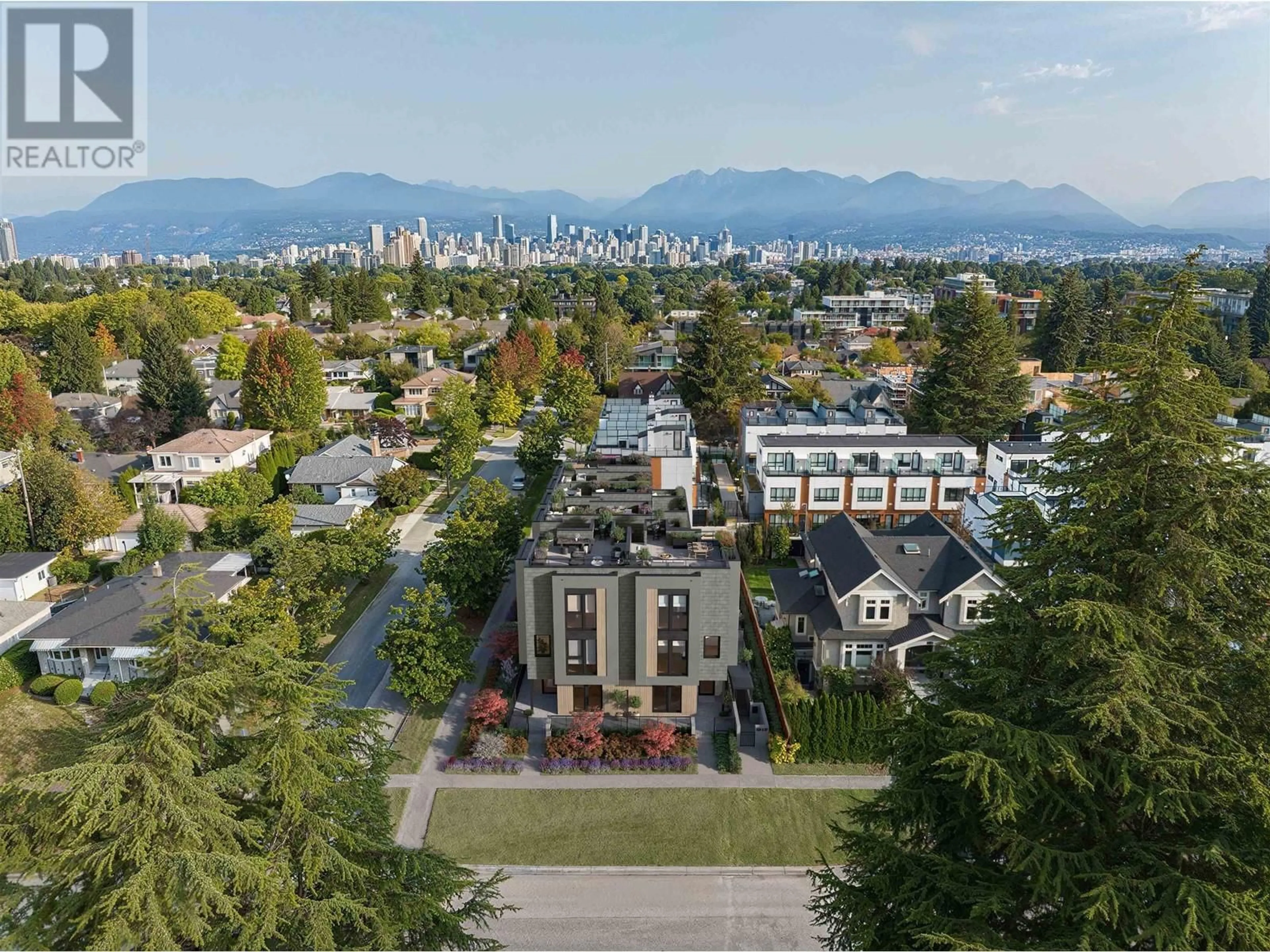 A pic from outside/outdoor area/front of a property/back of a property/a pic from drone, mountain view for 4470 ASH STREET, Vancouver British Columbia V5Z2H8