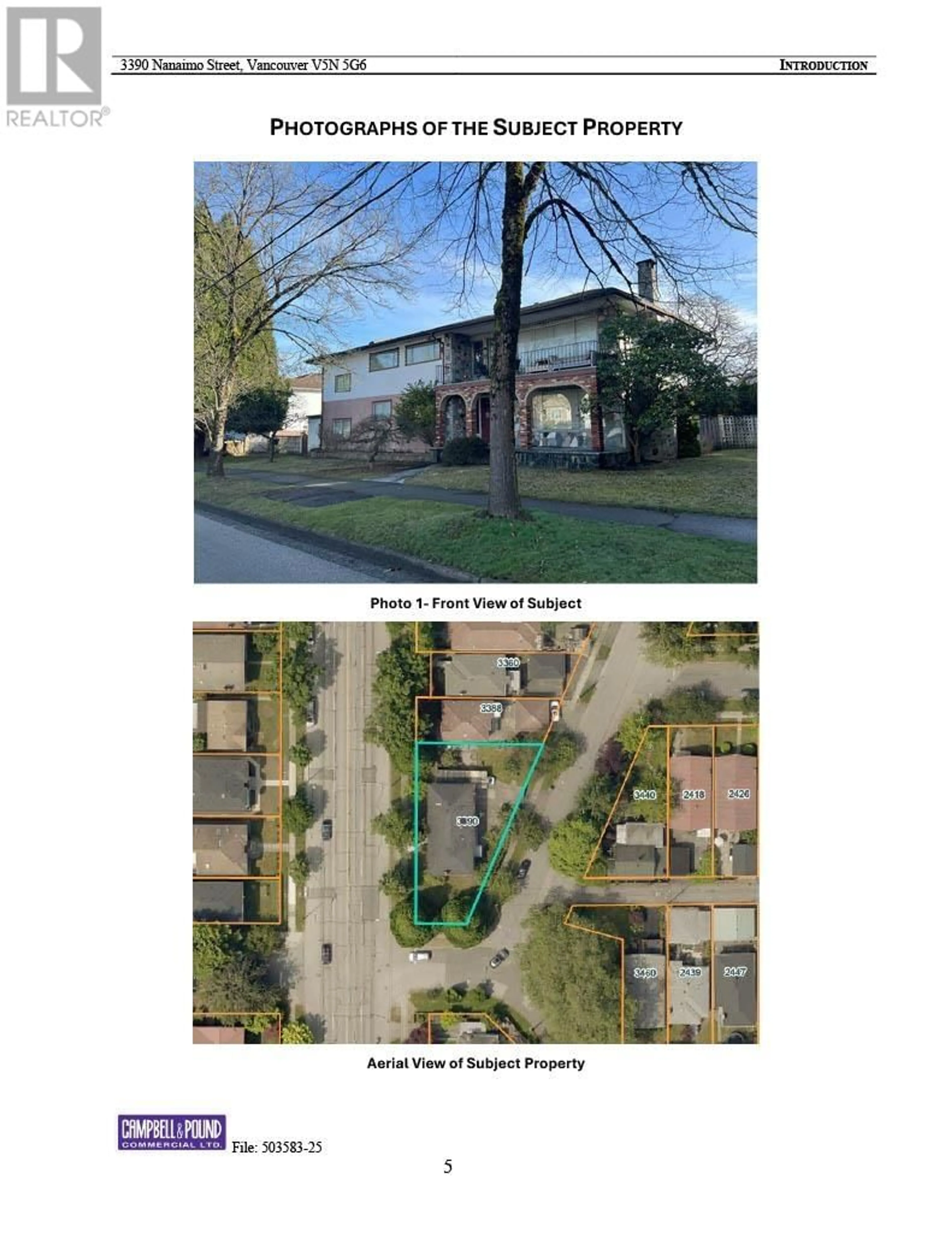 A pic from outside/outdoor area/front of a property/back of a property/a pic from drone, street for 3390 NANAIMO STREET, Vancouver British Columbia V5N5G6
