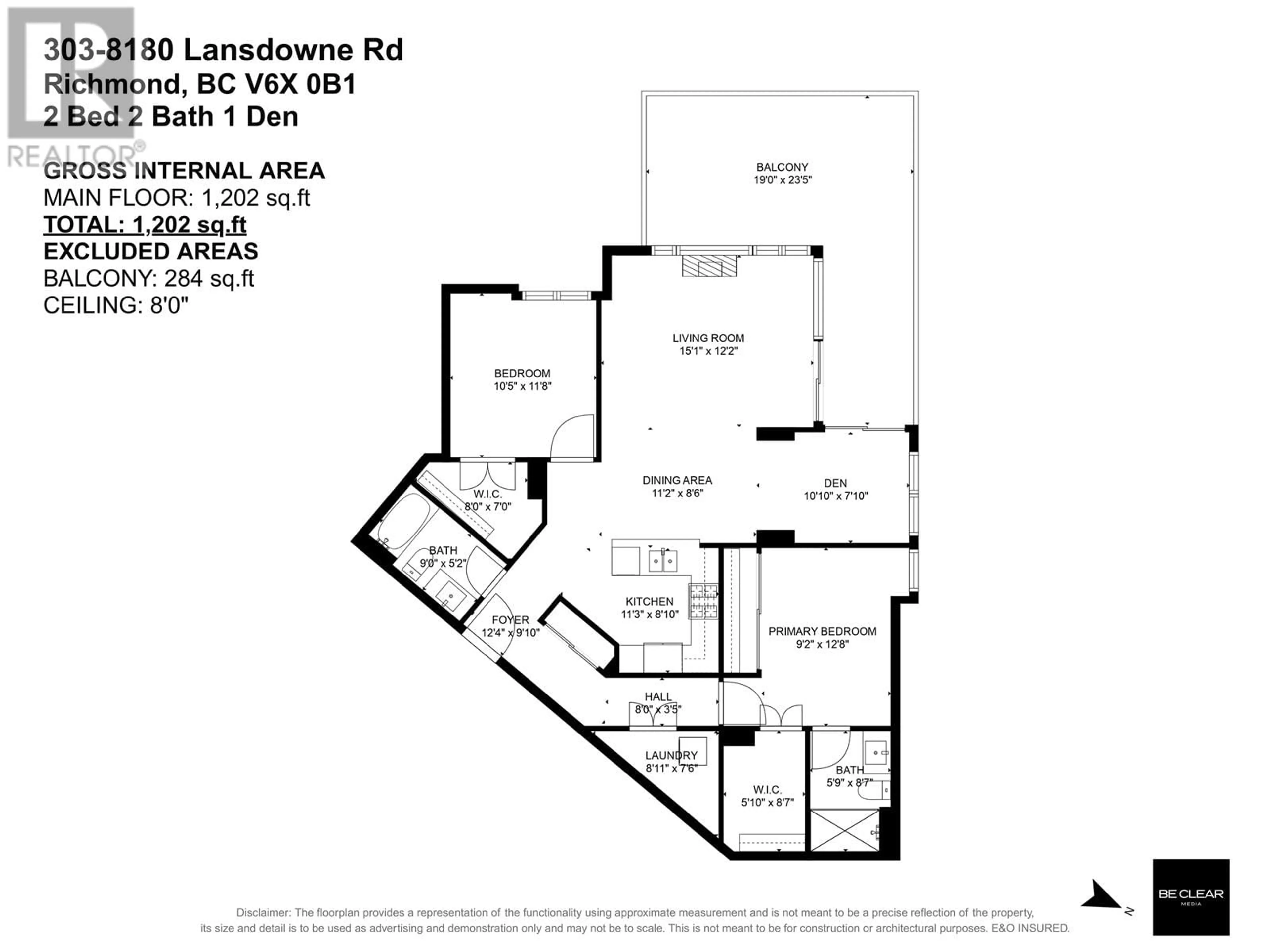 Floor plan for 303 - 8180 LANSDOWNE ROAD, Richmond British Columbia V6X0B1